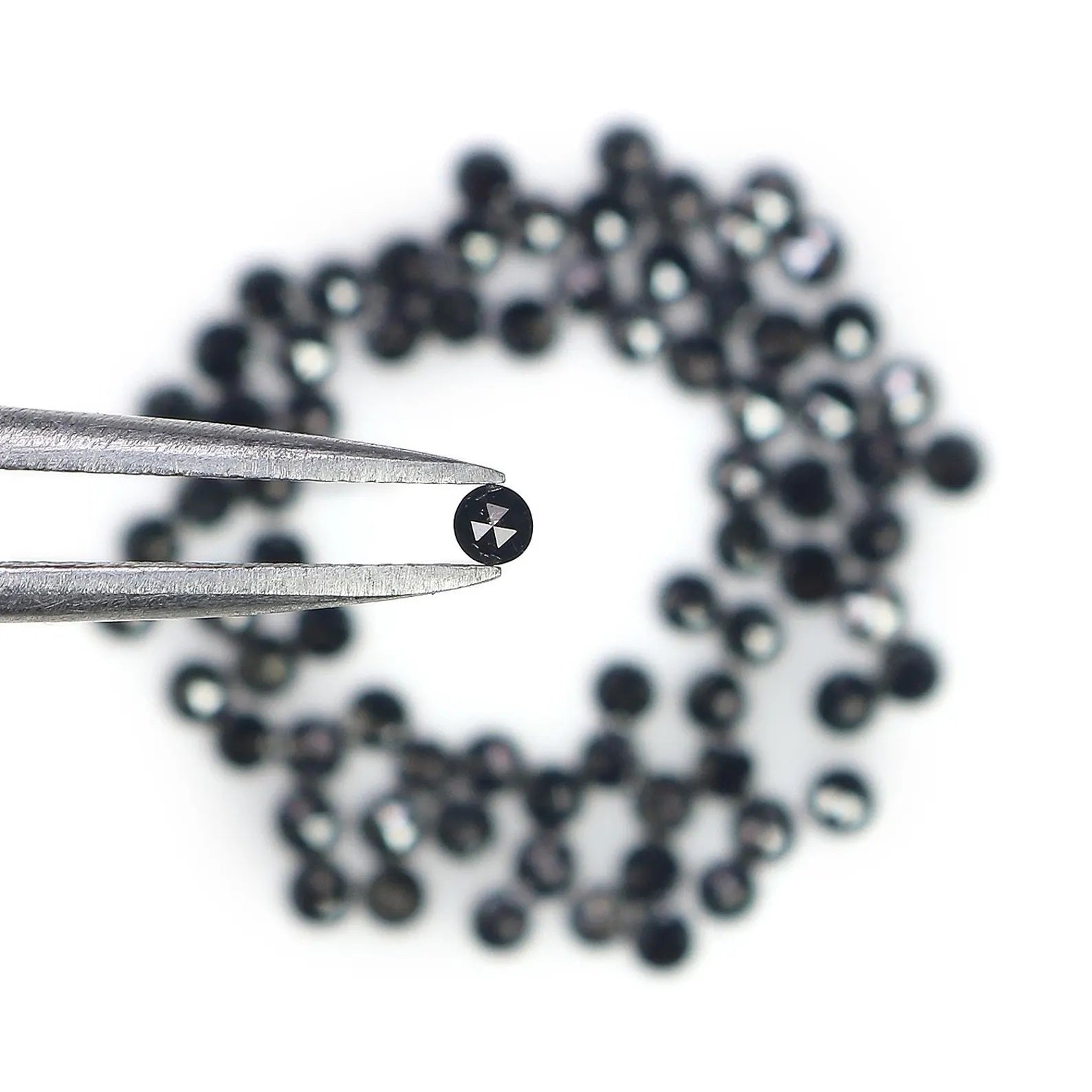 3.29 CT Natural Loose Round Shape Diamond Black Color Round Cut Diamond 2.10 MM Natural Diamond Black Color Round Rose Cut Diamond NQ1813