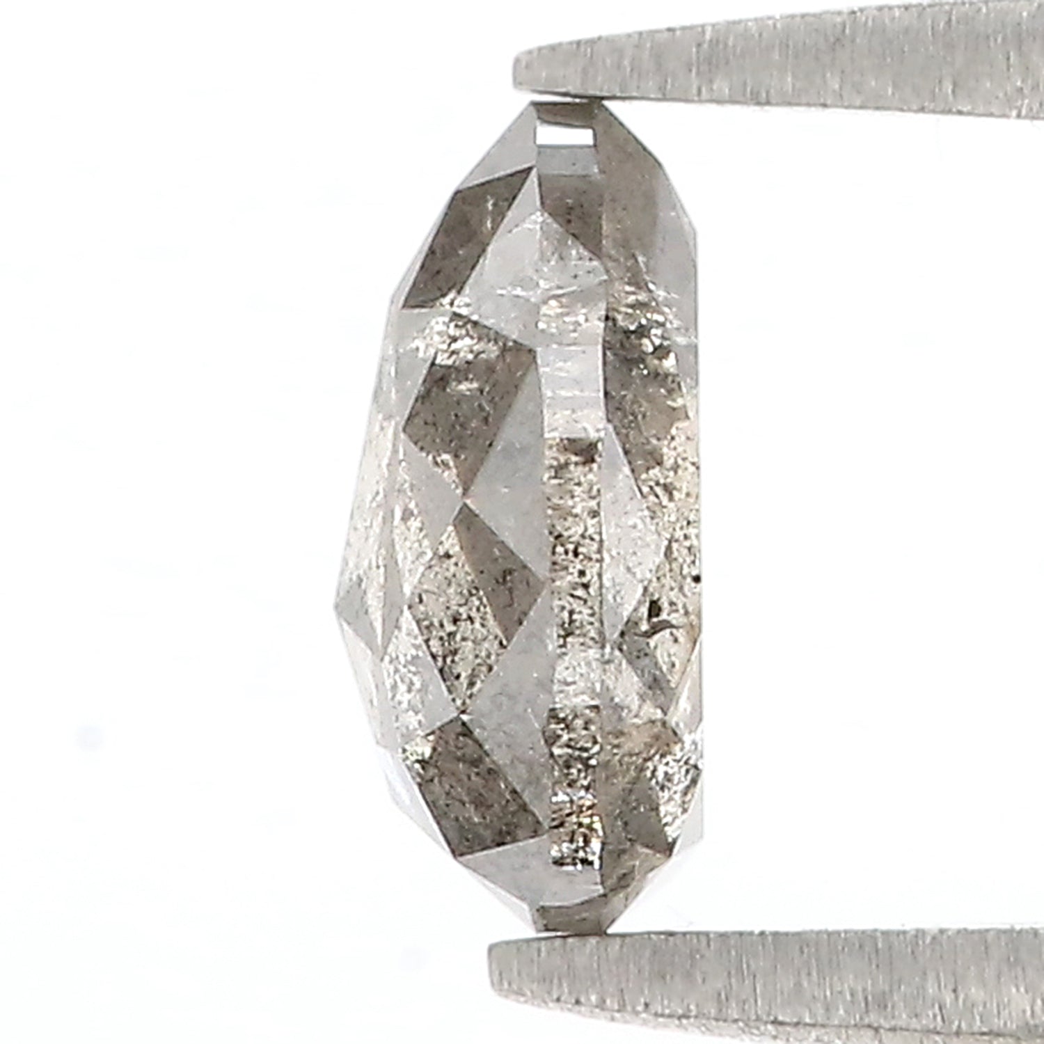 1.38 CT Natural Loose Pear Shape Diamond Salt And Pepper Pear Diamond 8.00 MM Natural Loose Black Grey Color Pear Rose Cut Diamond L3506