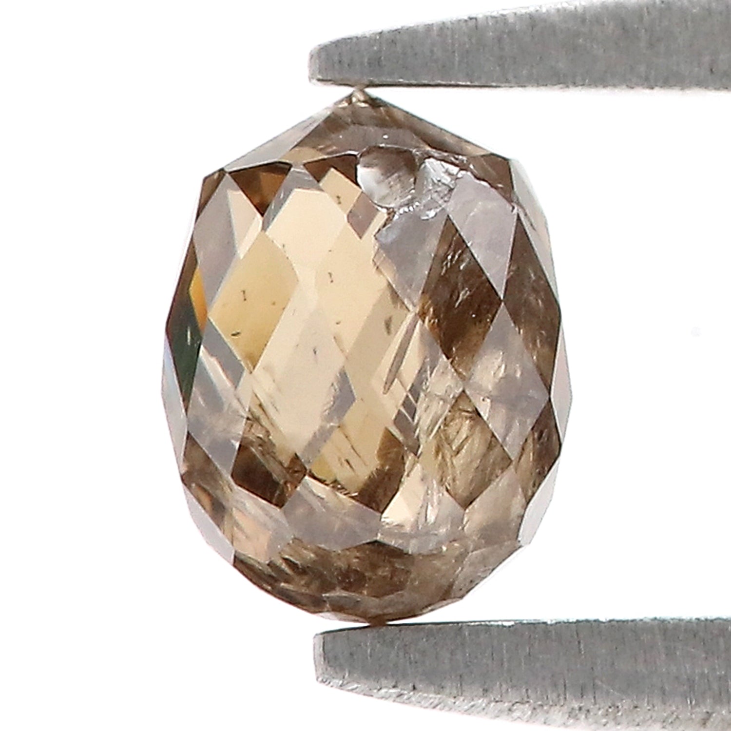 0.78 Ct Natural Loose Briolette Shape Diamond Brown Color Drop Diamond 5.30 MM Natural Loose Brown Color Briolette Rose Cut Diamond LQ9838