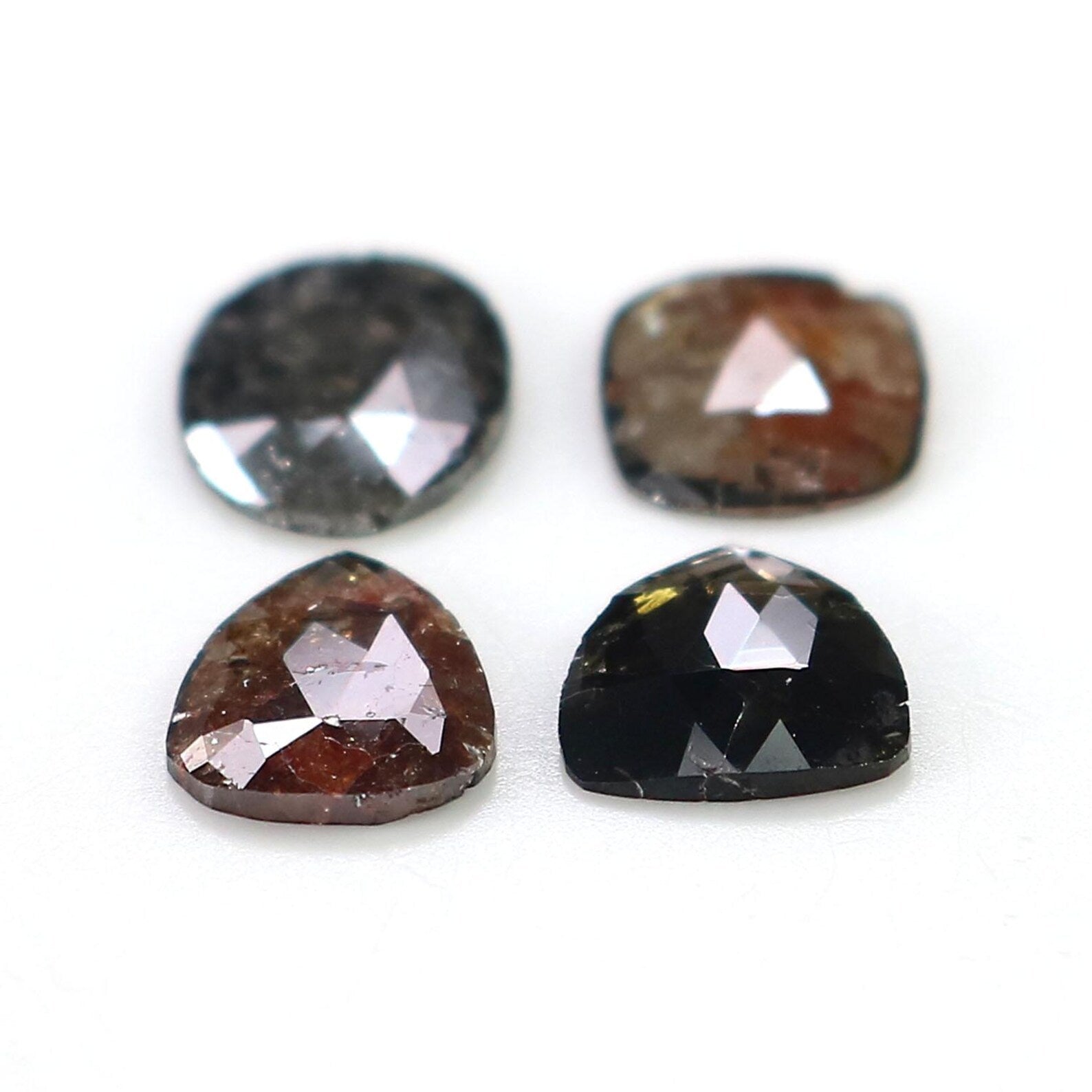 1.85 Ct Natural Loose Mix Shape Diamond Mix Color Diamond 8.40 MM Natural Loose Diamond Black Brown Color Mix Shape Rose Cut Diamond NQ2542