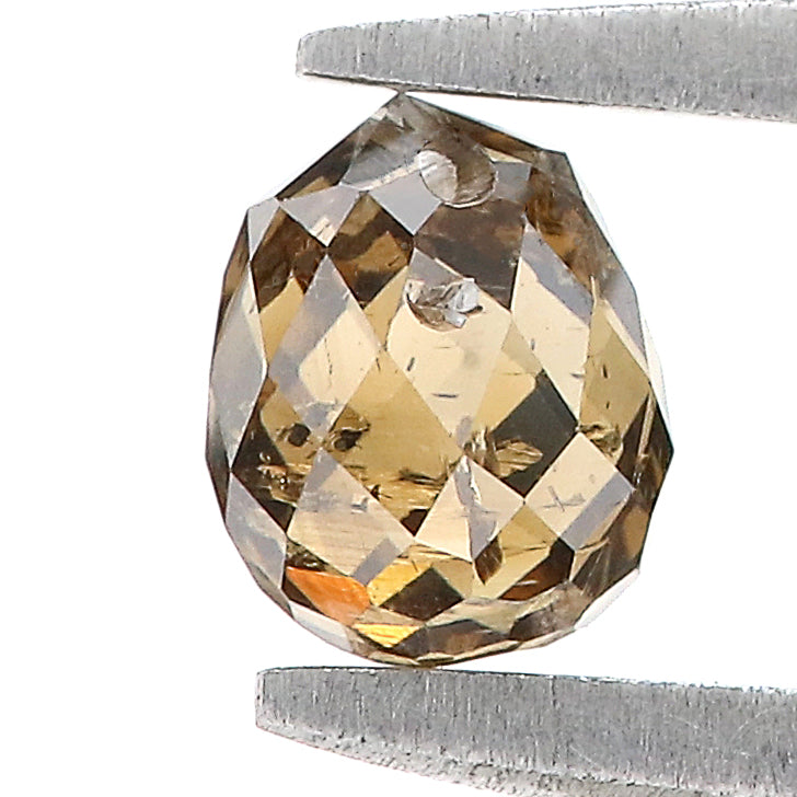 0.75 Ct Natural Loose Briolette Shape Diamond Brown Color Drop Diamond 5.00 MM Natural Loose Brown Color Briolette Rose Cut Diamond LQ126