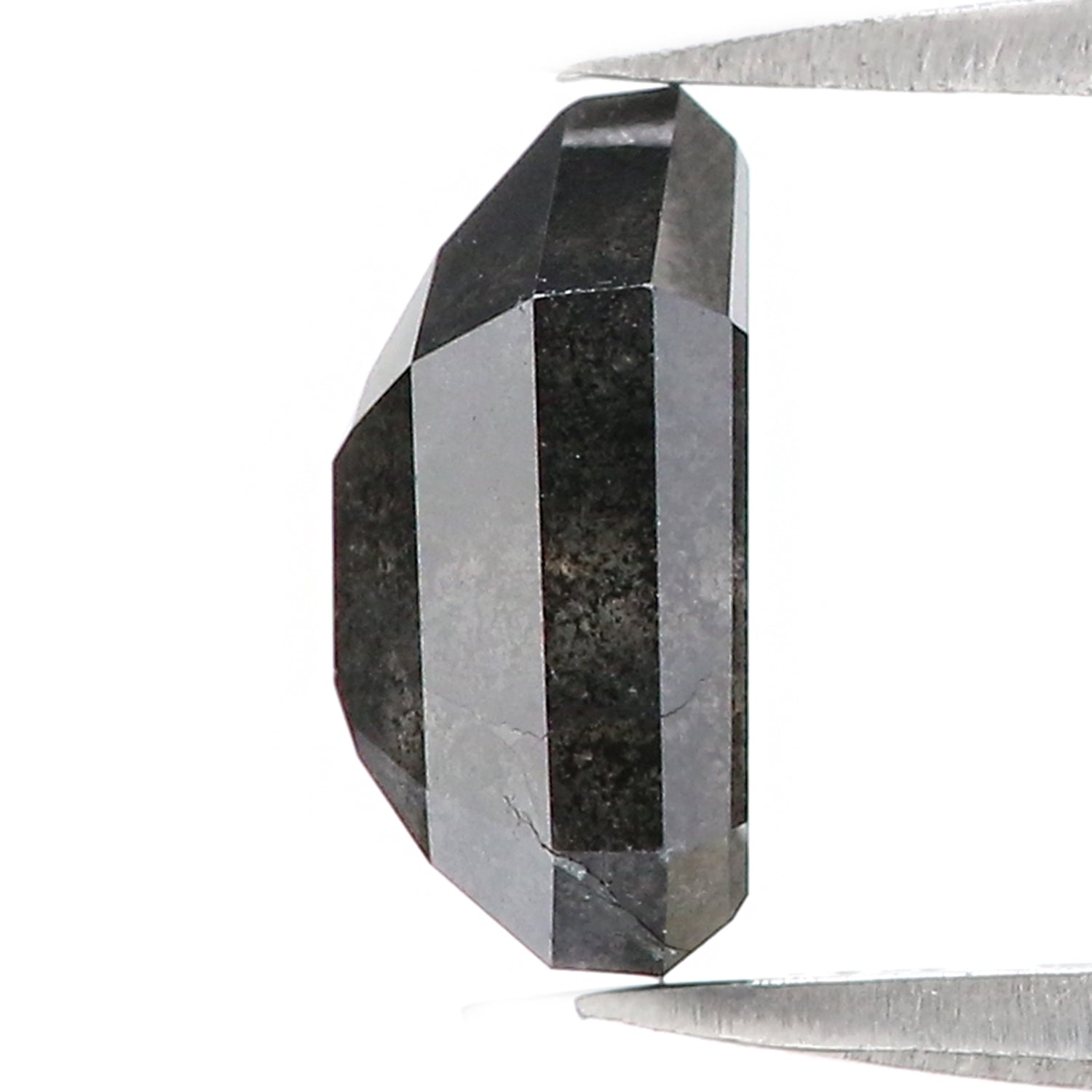 2.05 Ct Natural Loose Shield Shape Diamond Salt And Pepper Shield Cut Diamond 8.50 MM Black Gray Color Shield Shape Rose Cut Diamond QL8057