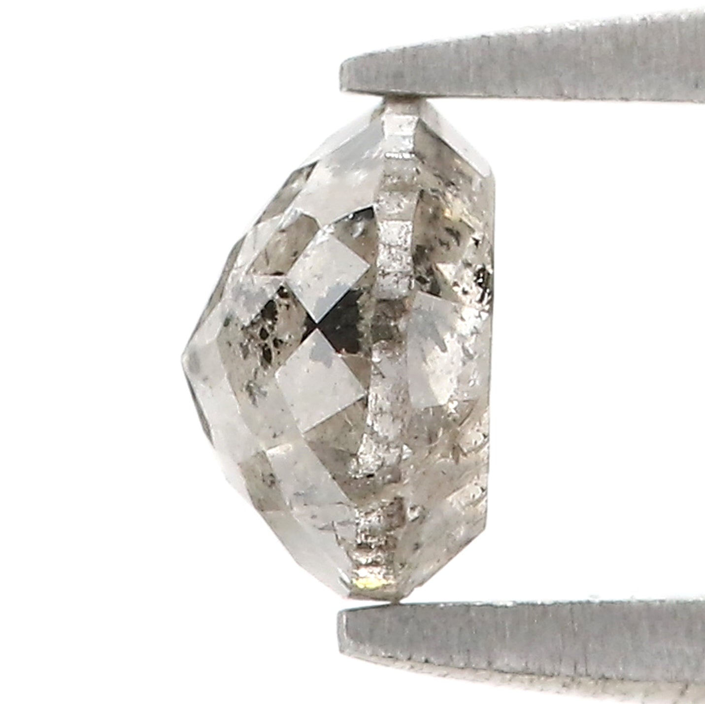 0.96 CT Natural Loose Round Rose Cut Diamond Salt And Pepper Round Diamond 5.70 MM Natural Loose Black Grey Color Rose Cut Diamond LQ9361