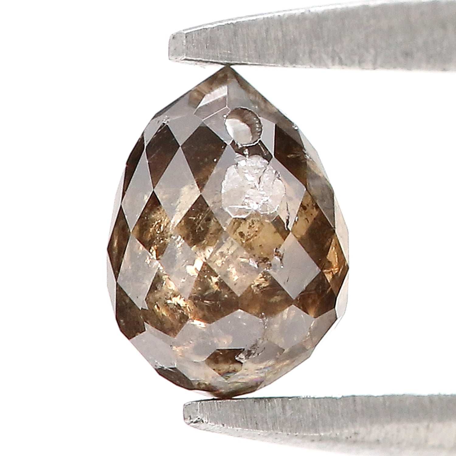 0.79 Ct Natural Loose Briolette Shape Diamond Brown Color Drop Diamond 5.55 MM Natural Loose Brown Color Briolette Rose Cut Diamond LQ9824