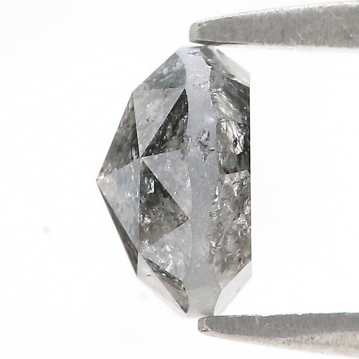 1.86 CT Natural Loose Round Rose Cut Diamond Salt And Pepper Round Diamond 7.25 MM Natural Loose Black Grey Color Rose Cut Diamond QL2001