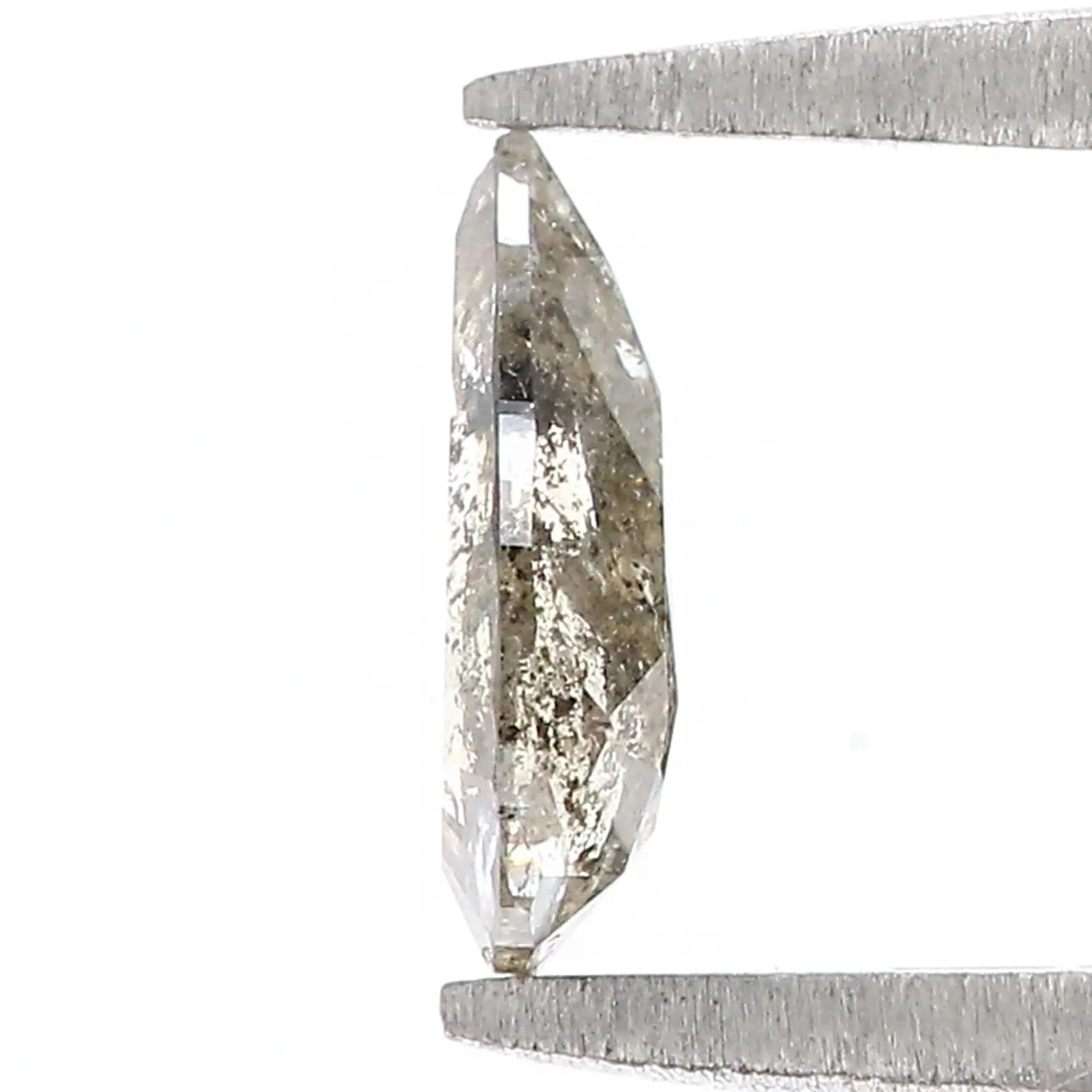 0.59 CT Natural Loose Pear Shape Diamond Salt And Pepper Pear Diamond 7.85 MM Natural Diamond Black Grey Color Pear Rose Cut Diamond QN138