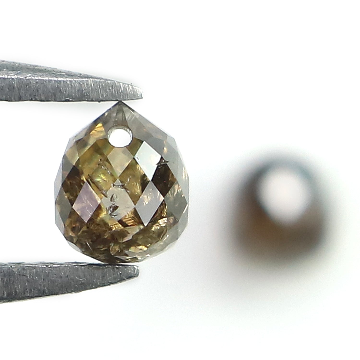 0.86 Ct Natural Loose Briolette Shape Diamond Brown Color Drop Cut Diamond 4.00 MM Natural Loose Diamond Brown Briolette Cut Diamond LQ9990