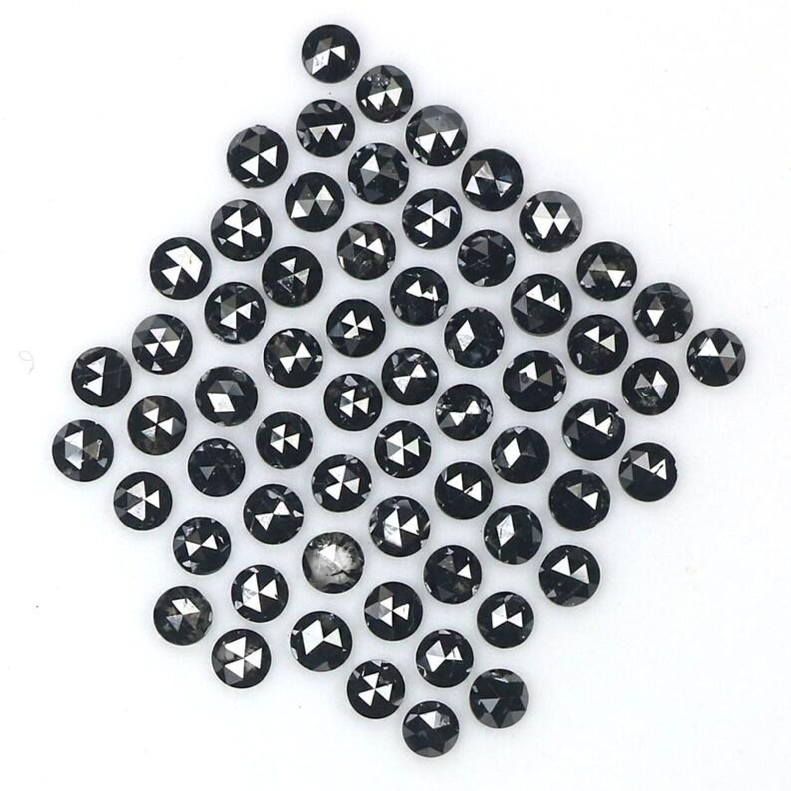 2.71 CT Natural Loose Round Shape Diamond Black Color Round Diamond 2.10 MM Natural Diamond Black Color Round Rose Cut Diamond NQB1809