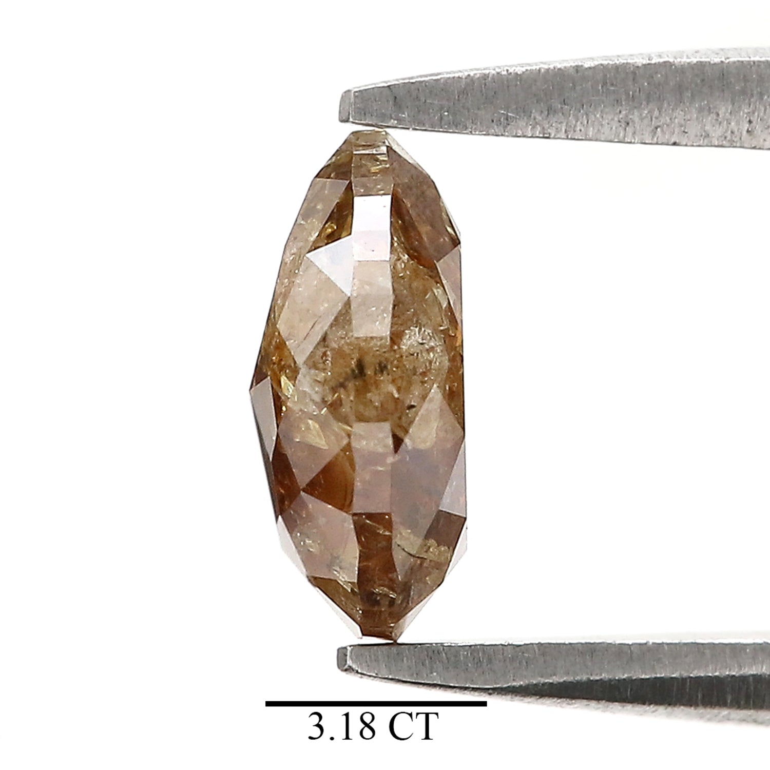 Natural Pear Brown Diamond 1.22 CT Loose Rose Cut Brown Stone 7.60 MM Rustic Diamond Pear Diamond For Custom Engagement Ring L3661