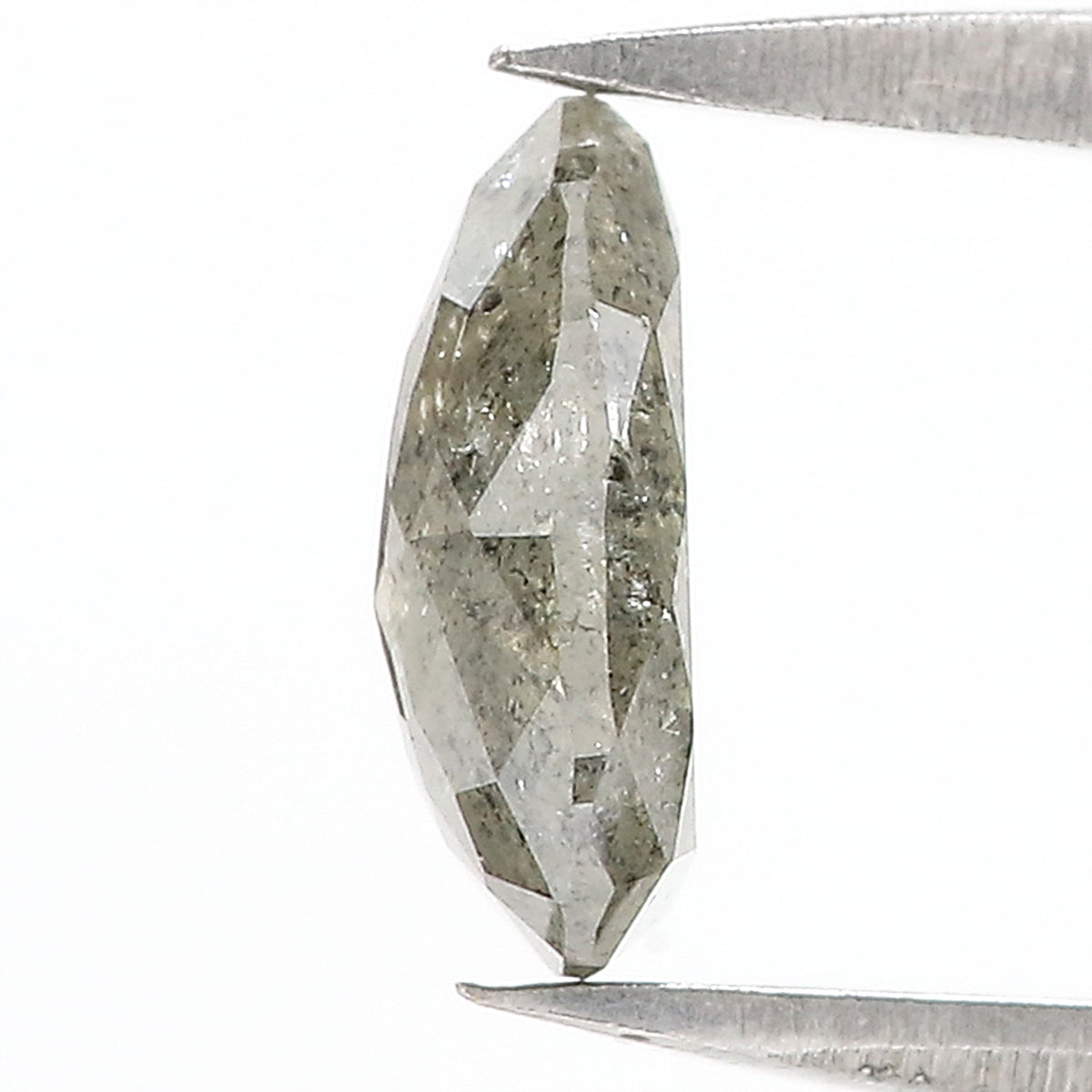 1.13 CT Natural Loose Pear Shape Diamond Salt And Pepper Pear Rose Cut Diamond 8.30 MM Black Grey Color Pear Shape Rose Cut Diamond QL3024
