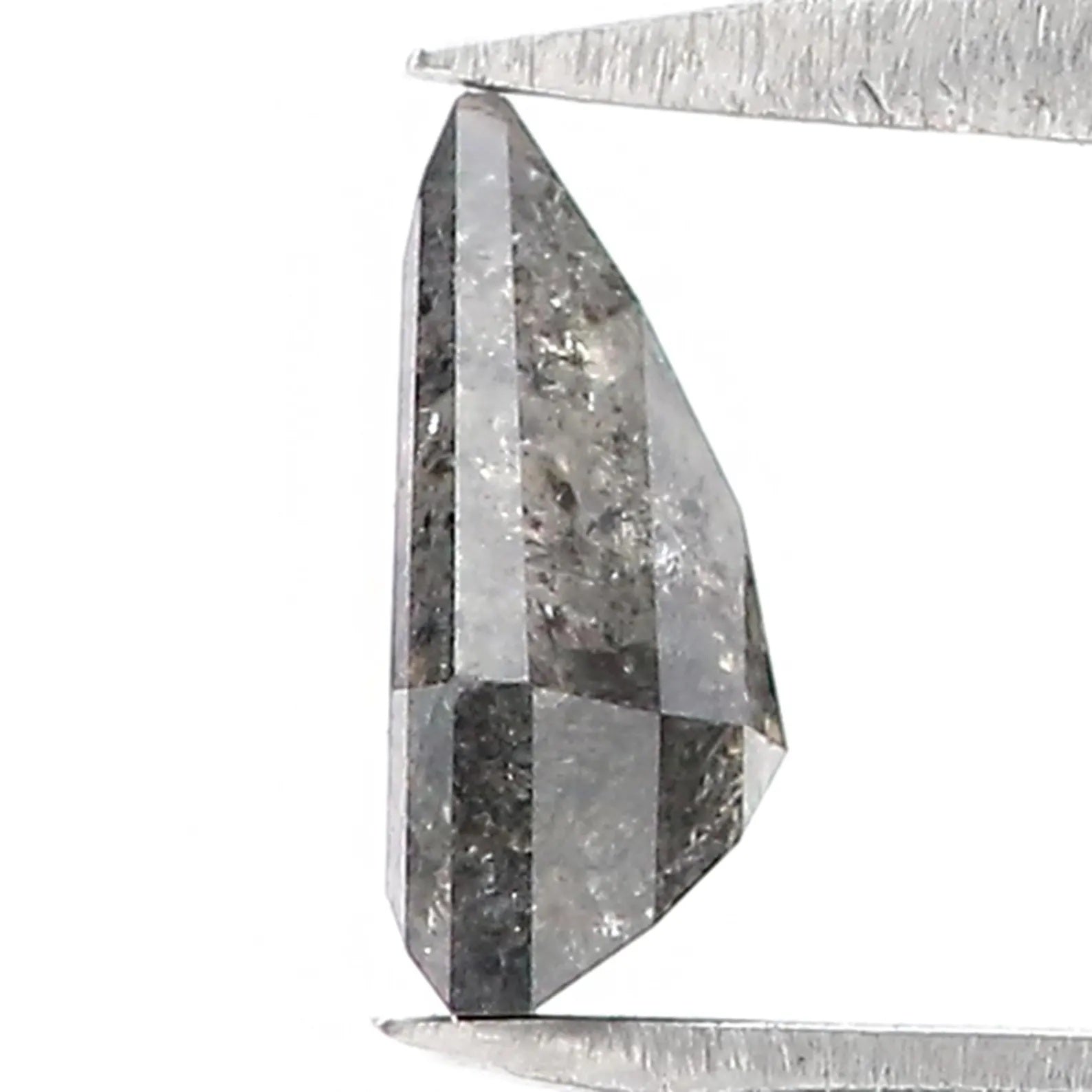 0.88 CT Natural Loose Shield Shape Diamond Salt And Pepper Shield Diamond 7.20 MM Natural Black Grey Color Shield Rose Cut Diamond QN9205