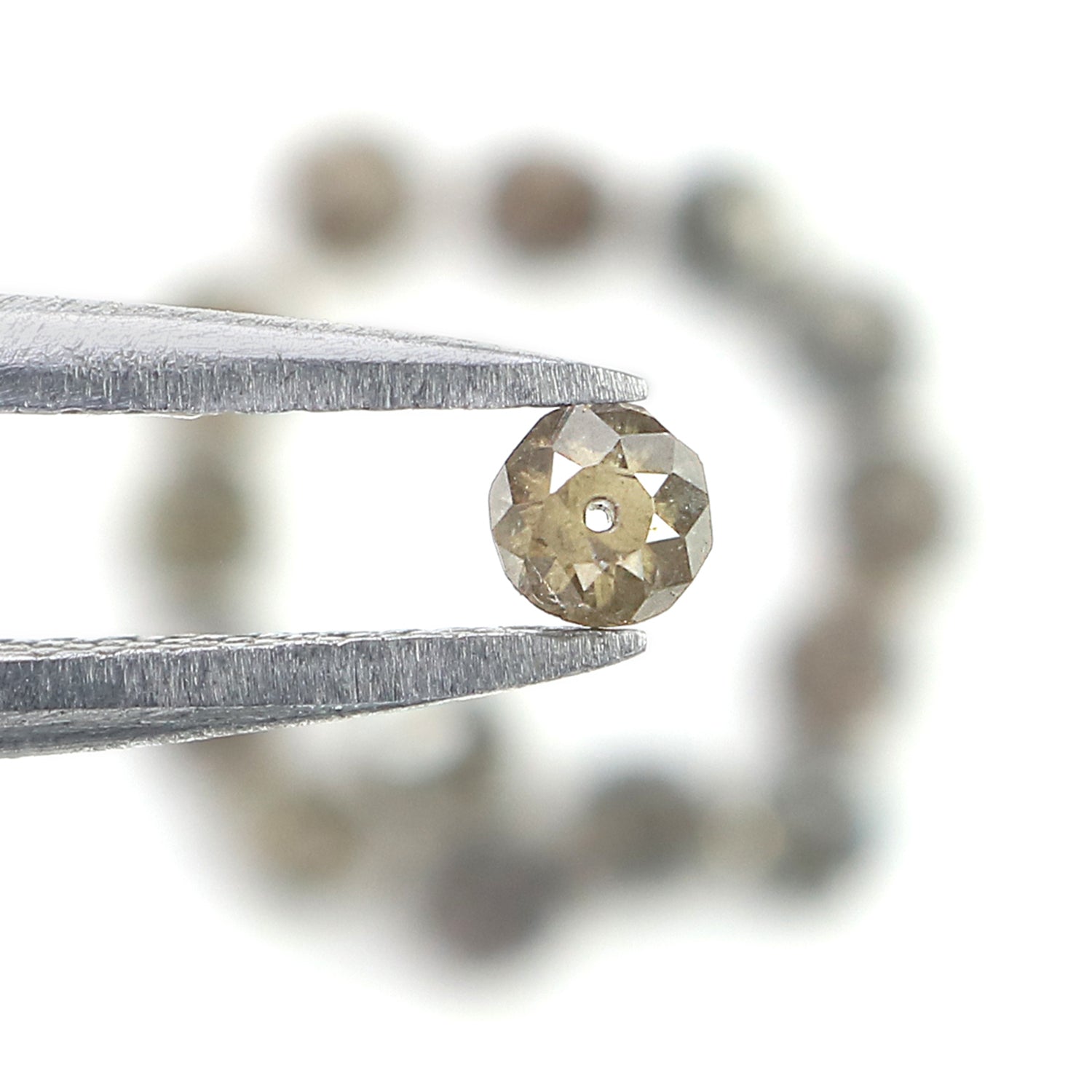 2.29 CT Natural Loose Bead Shape Diamond Brown Color Bead Cut Diamond 2.50 MM Natural Loose Brown Color Diamond Bead Rose Cut Diamond LQ1735