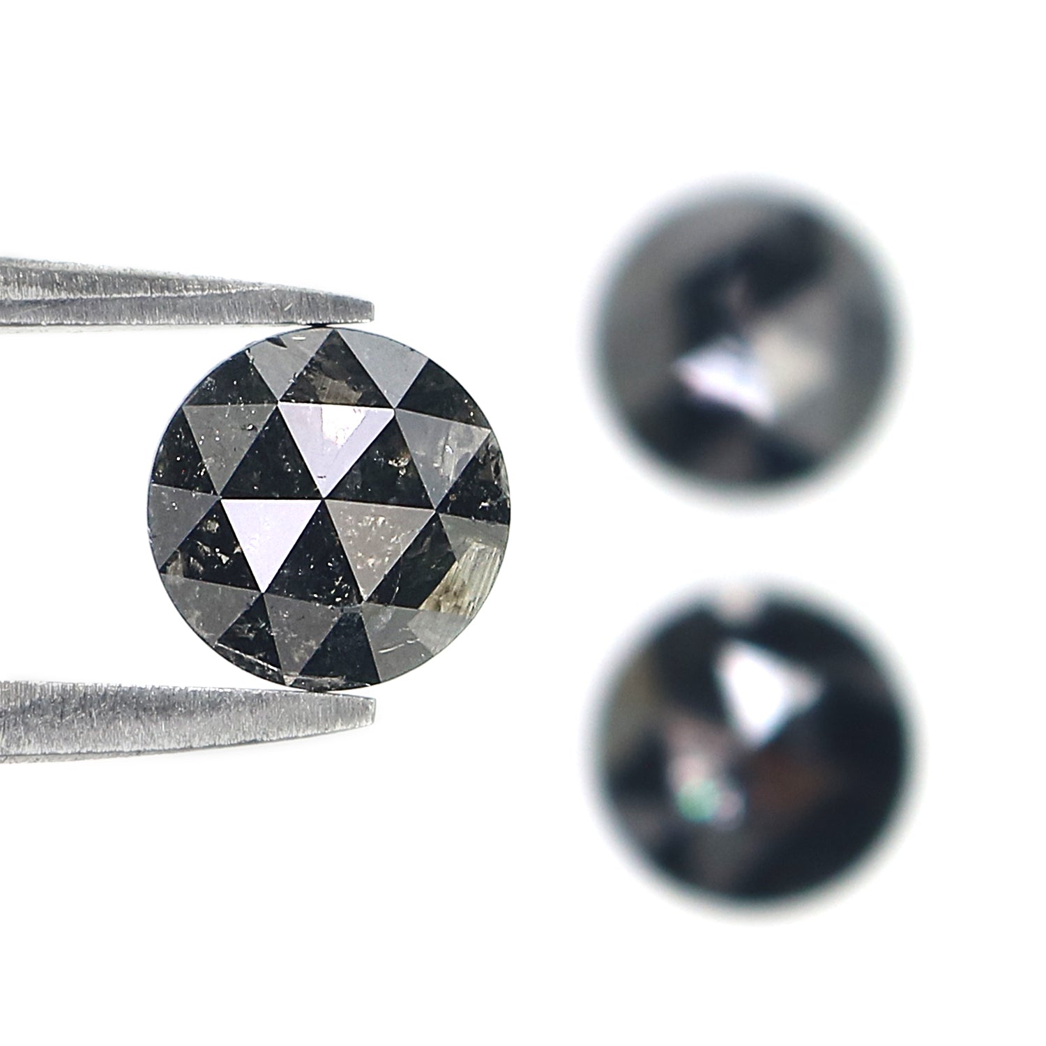 3.58 CT Natural Loose Round Rose Cut Diamond Black Color Round Shape Diamond 6.85 MM Natural Loose Black Color Round Rose Cut Diamond LQ1695