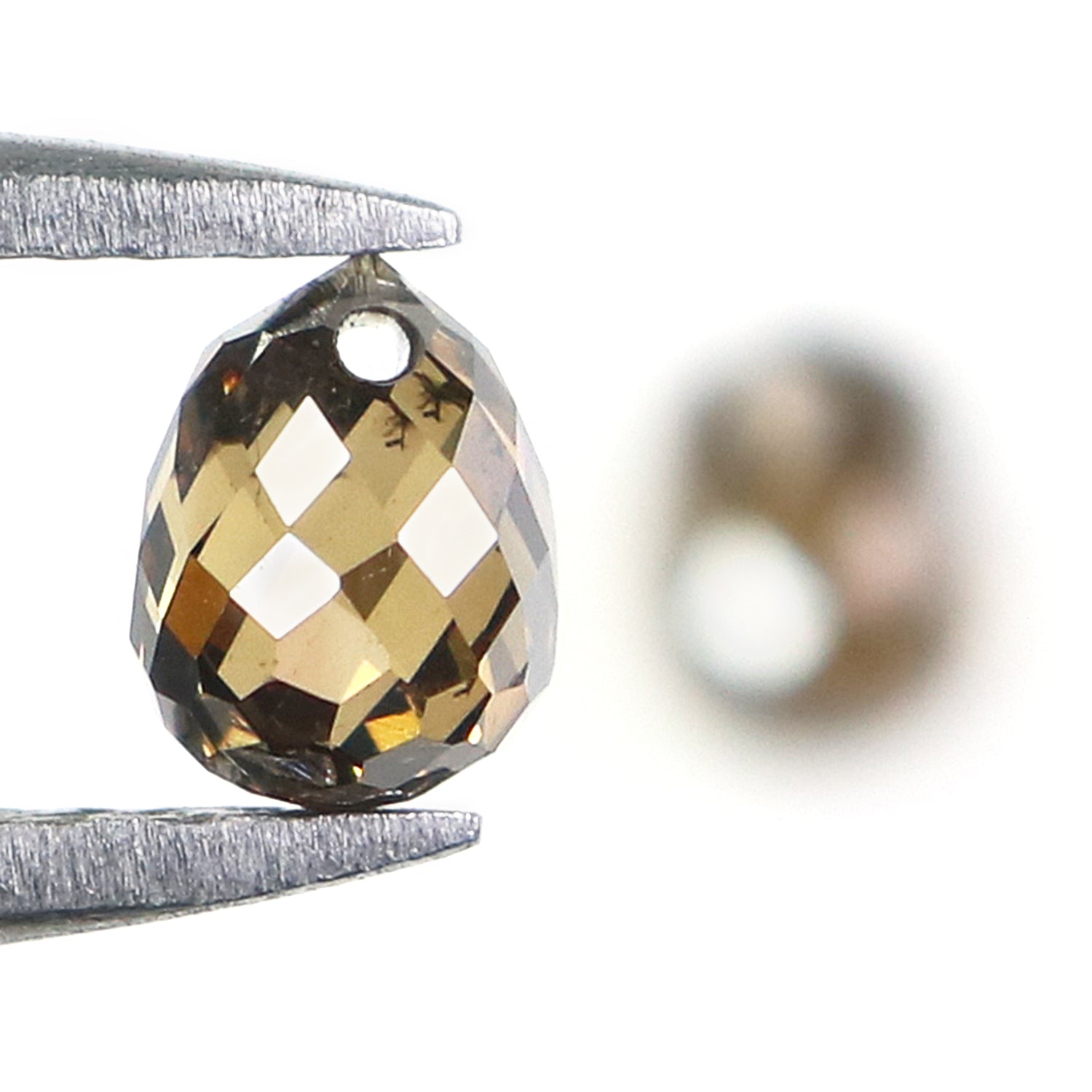 0.93 CT Natural Loose Drop Cut Pair Diamond Brown Color Briolette Diamond 4.50 MM Natural Brown Color Diamond Drop Rose Cut Diamond NQ776