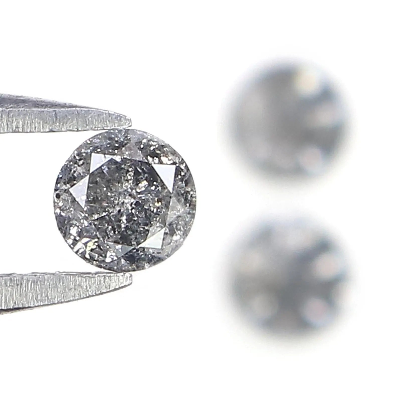 0.52 CT Natural Loose Round Shape Diamond Salt And Pepper Round Diamond 3.50 MM Natural Black Gray Color Round Brilliant Cut Diamond NQ1475