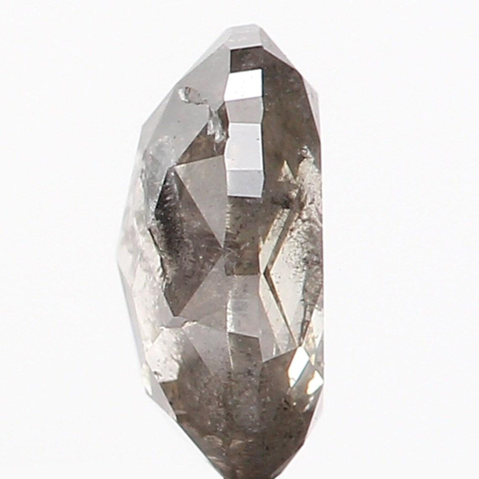 0.43 Ct Natural Loose Oval Cut Diamond Salt And Pepper Oval Cut Diamond 5.45 MM Natural Loose Black Grey Color Oval Rose Cut Diamond NQ999