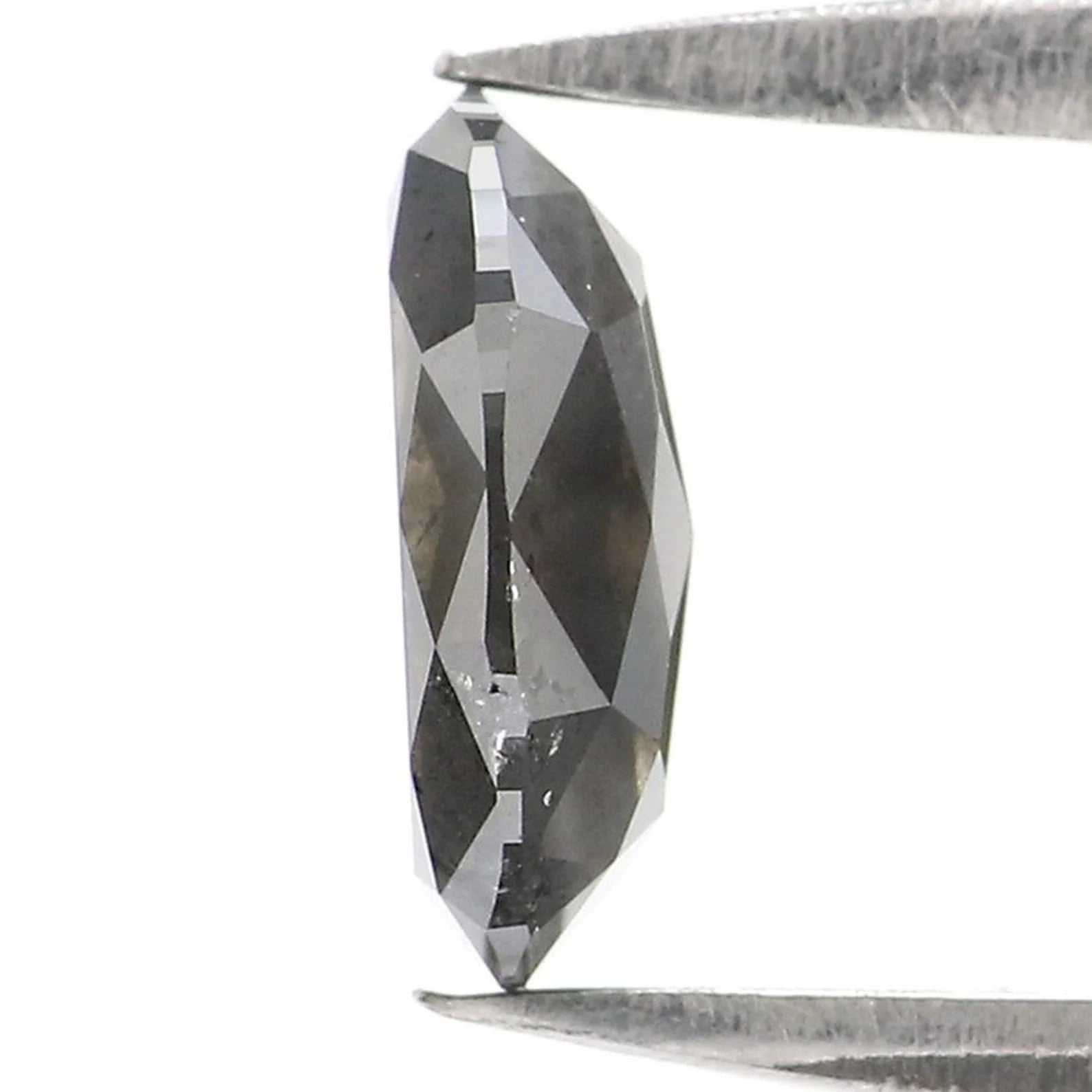 0.77 Ct Natural Loose Oval Shape Diamond Salt And Pepper Oval Diamond 7.60 MM Natural Diamond Black Grey Color Oval Rose Cut Diamond NQ804