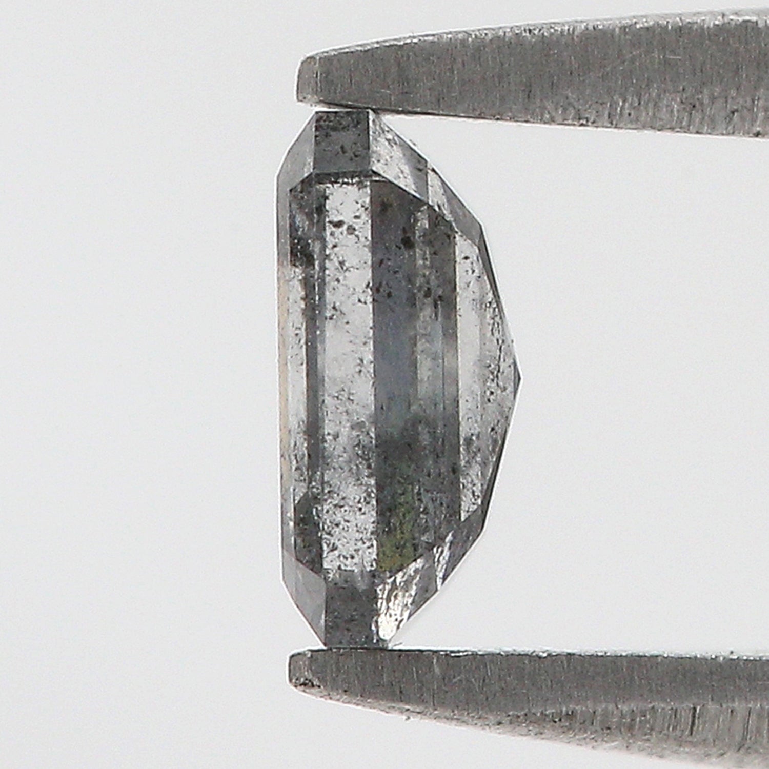 0.65 CT Natural Loose Emerald Shape Diamond Salt And Pepper Emerald Shape Diamond 5.70 MM Black Grey Color Emerald Rose Cut Diamond QL9579