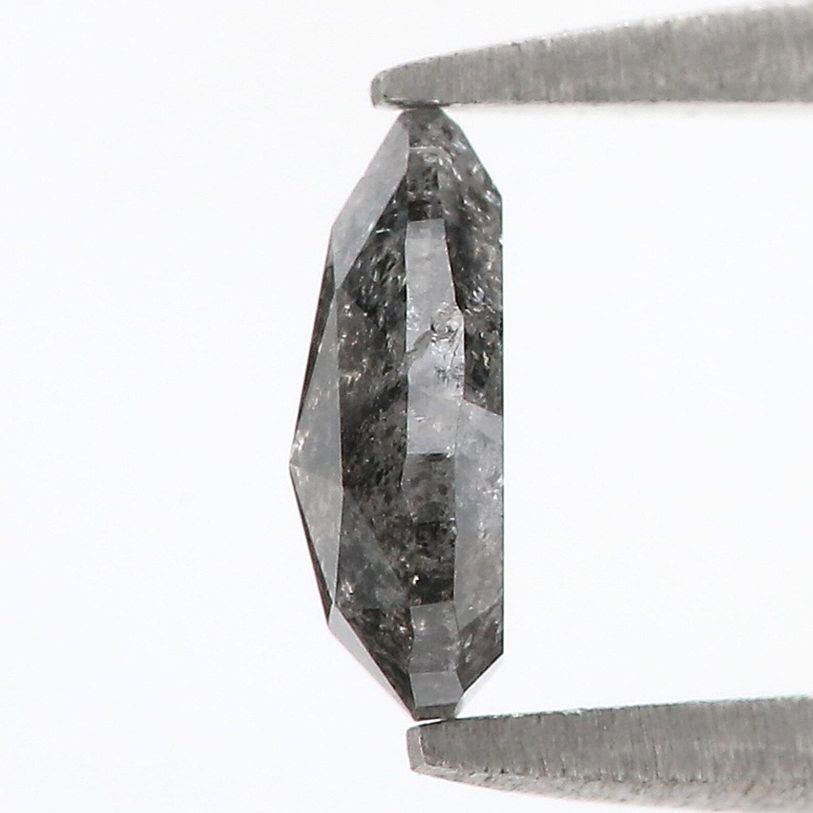 0.58 CT Natural Loose Pear Shape Diamond Salt And Pepper Pear Diamond 7.05 MM Natural Loose Black Grey Color Pear Rose Cut Diamond N9259