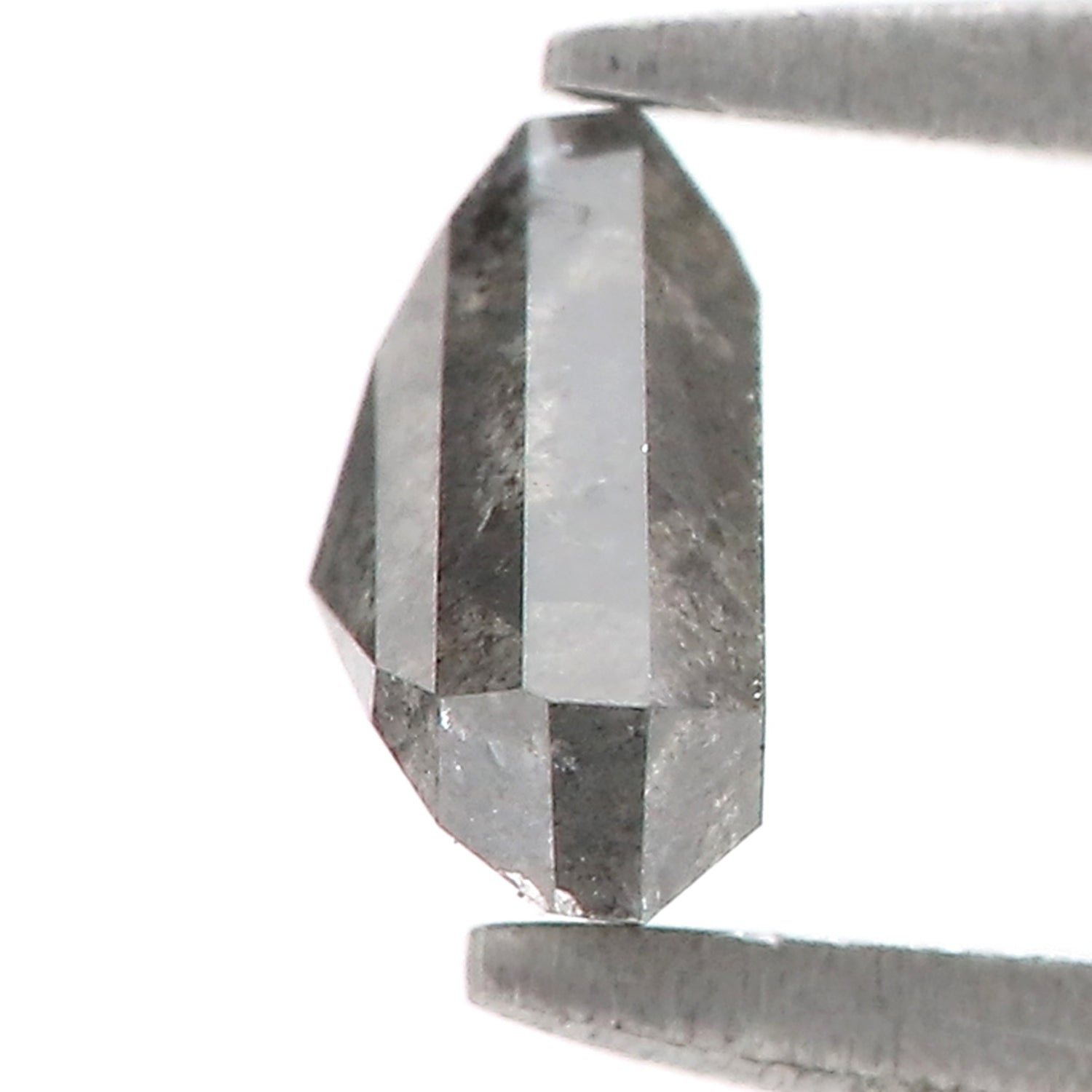 0.77 Ct Natural Loose Shield Shape Diamond Salt And Pepper Shield Cut Diamond 5.25 MM Black Gray Color Shield Shape Rose Cut Diamond QL441