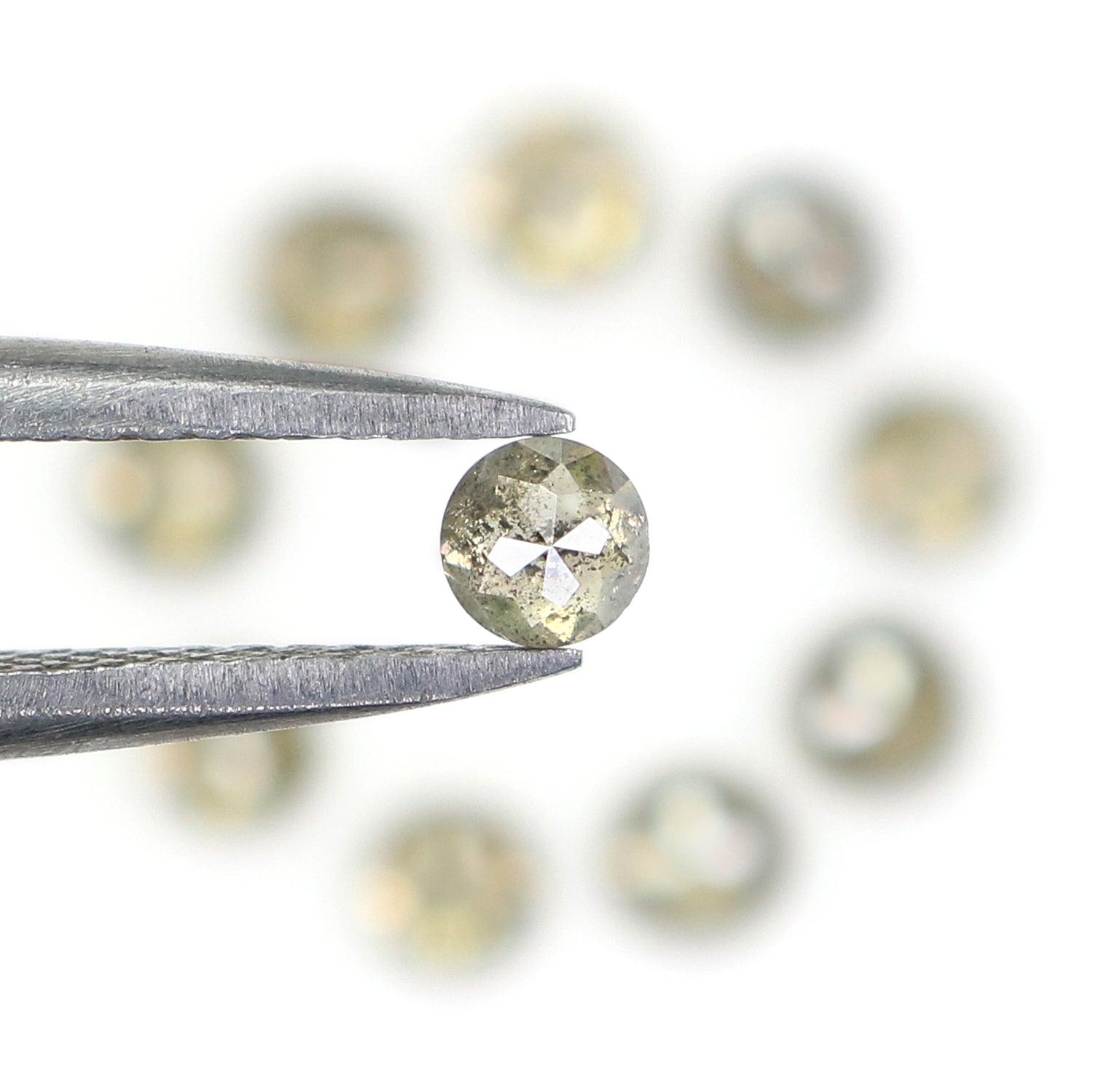 1.43 CT Natural Loose Rose Cut Diamond Grey Green Color Round Diamond 3.00 MM Natural Loose Grey Green Round Rose Cut Shape Diamond NQ409