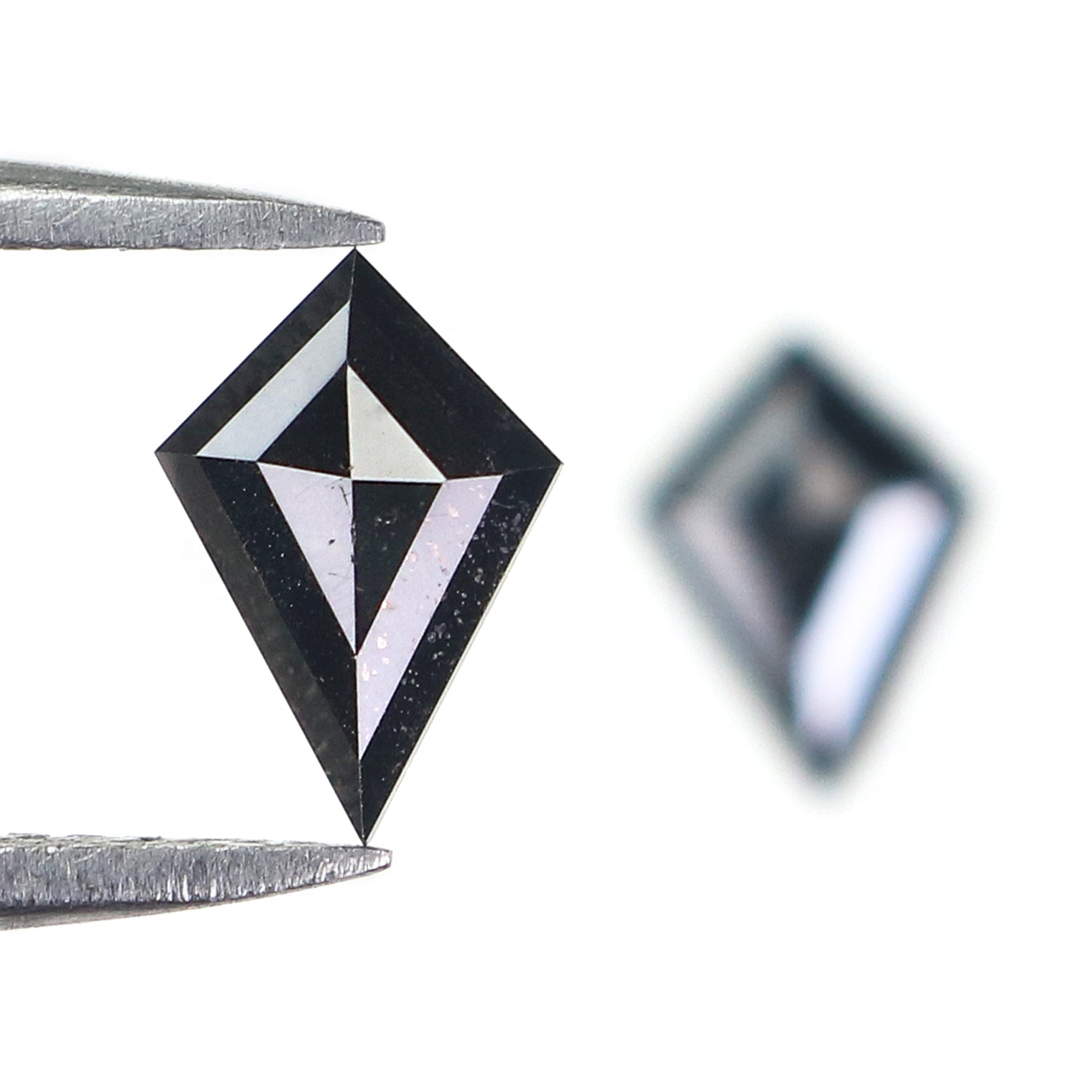 0.77 CT Natural Loose Kite Shape Pair Diamond Black Color Kite Cut Diamond 7.70 MM Natural Diamond Black Color Kite Rose Cut Diamond N2276