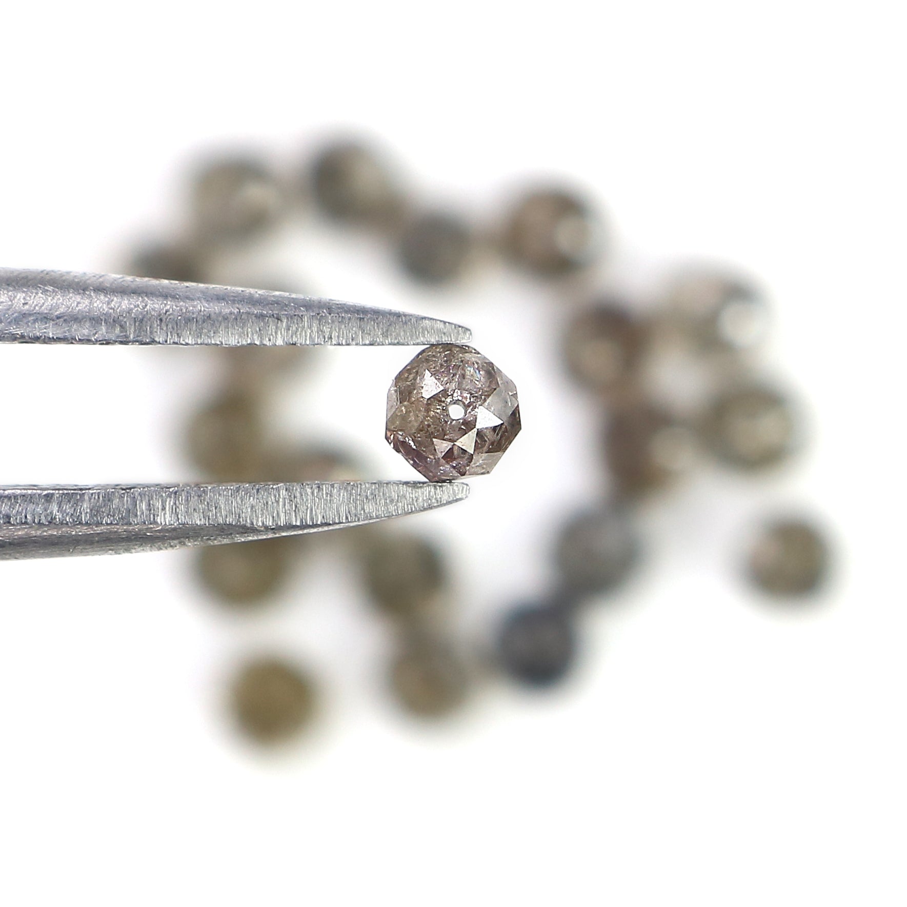 2.40 CT Natural Loose Bead Shape Diamond Brown Color Bead Cut Diamond 2.50 MM Natural Loose Brown Color Diamond Bead Rose Cut Diamond LQ1722