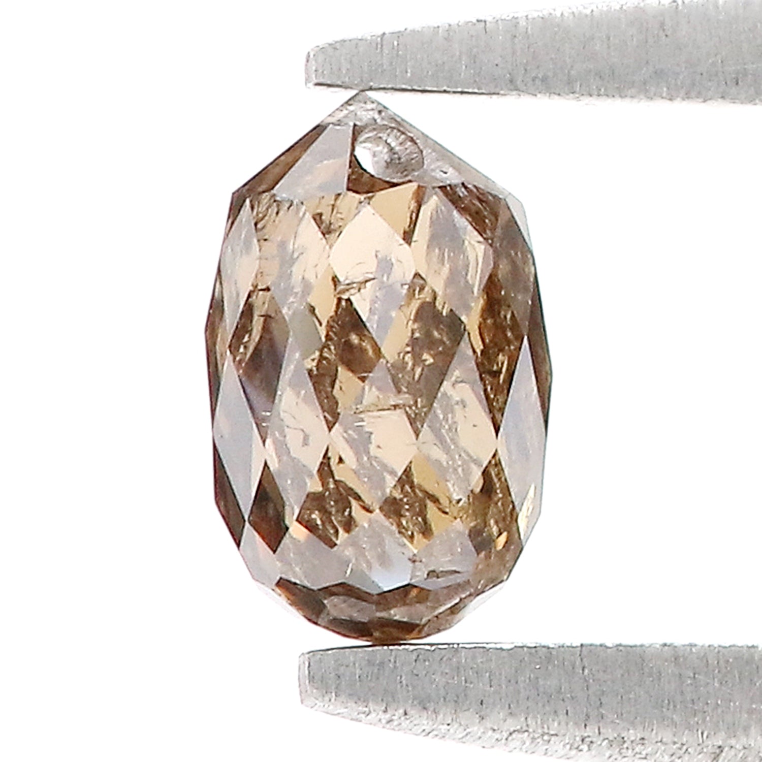 0.47 Ct Natural Loose Briolette Shape Diamond Brown Color Drop Diamond 5.10 MM Natural Loose Brown Color Briolette Rose Cut Diamond LQ9252