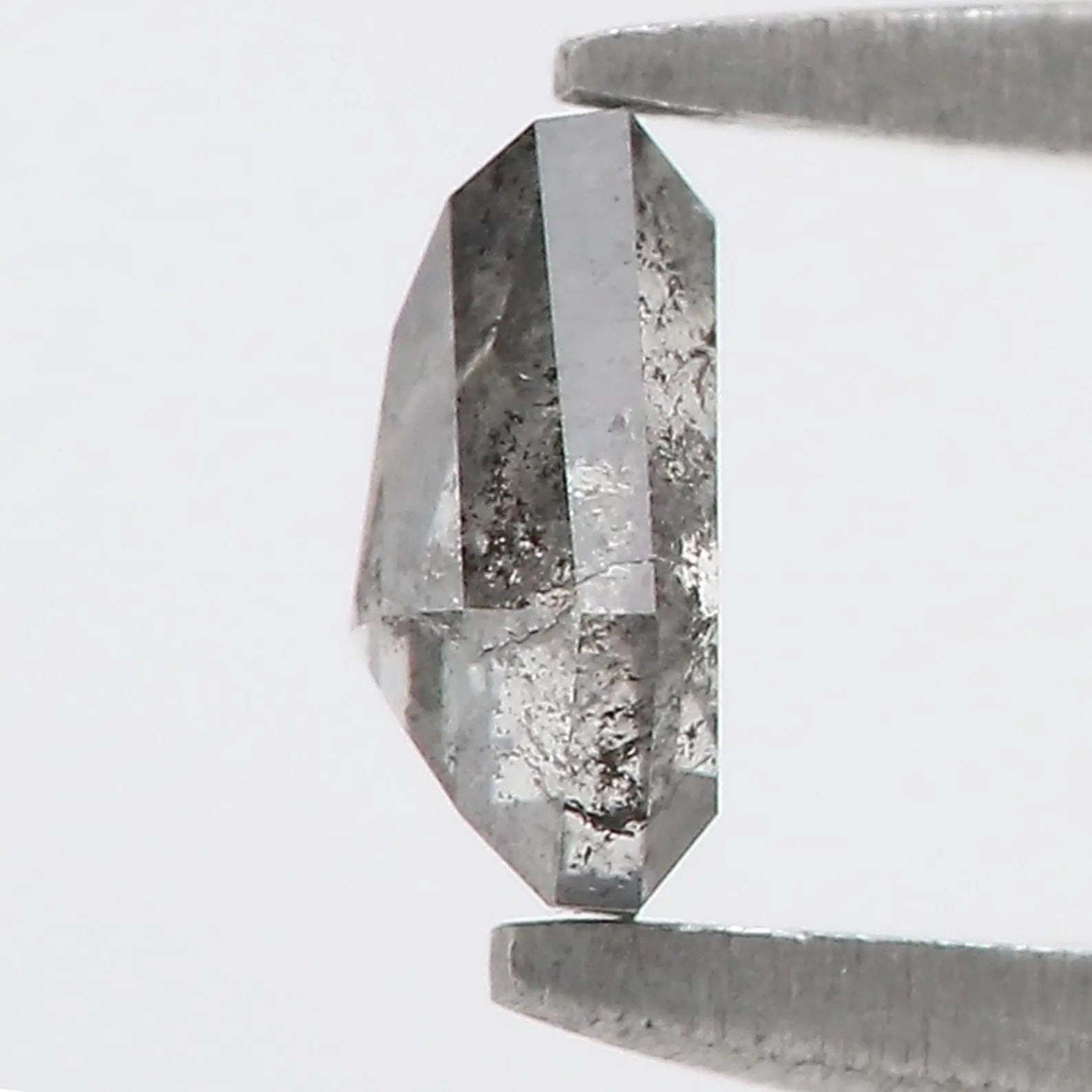 0.46 Ct Natural Loose Coffin Shape Diamond Salt And Pepper Coffin Diamond 5.30 MM Natural Black Grey Color Coffin Rose Cut Diamond QN8892