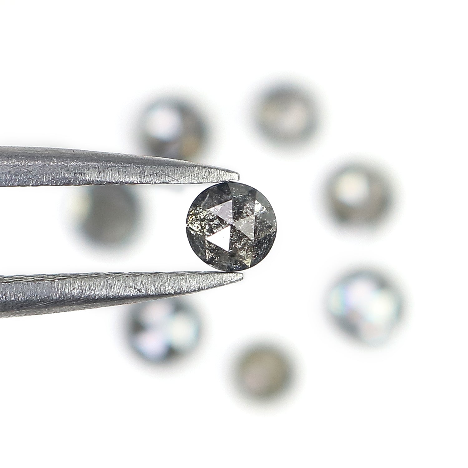 1.34 Ct Natural Loose Round Rose Cut Diamond Salt And Pepper Round Shape Diamond 2.90 MM Natural Black Grey Round Rose Cut Diamond QL1137