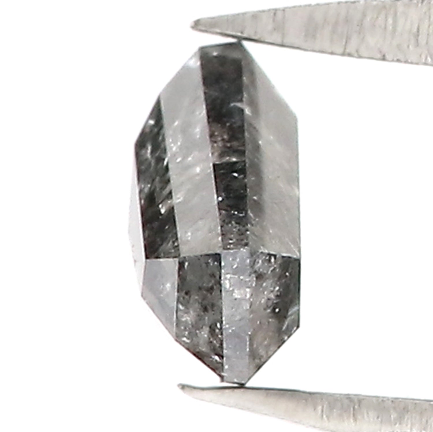 0.75 Ct Natural Loose Shield Shape Diamond Salt And Pepper Shield Cut Diamond 5.30 MM Black Gray Color Shield Shape Rose Cut Diamond QL9852