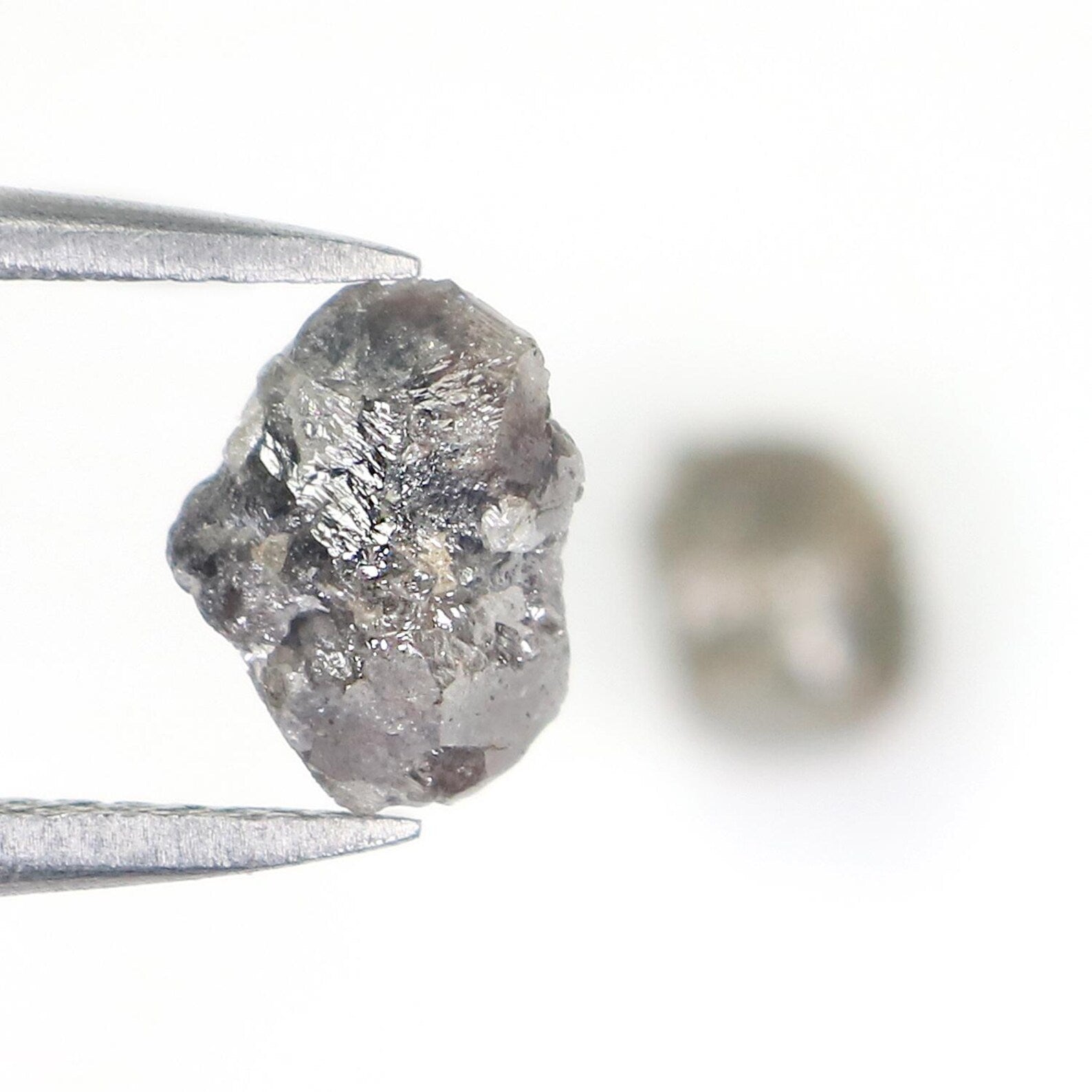 2.36 CT Natural Loose Rough Shape Diamond Salt And Pepper Irregular Cut Diamond 5.75 MM Natural Loose Black Grey Color Rough Diamond NQ1848
