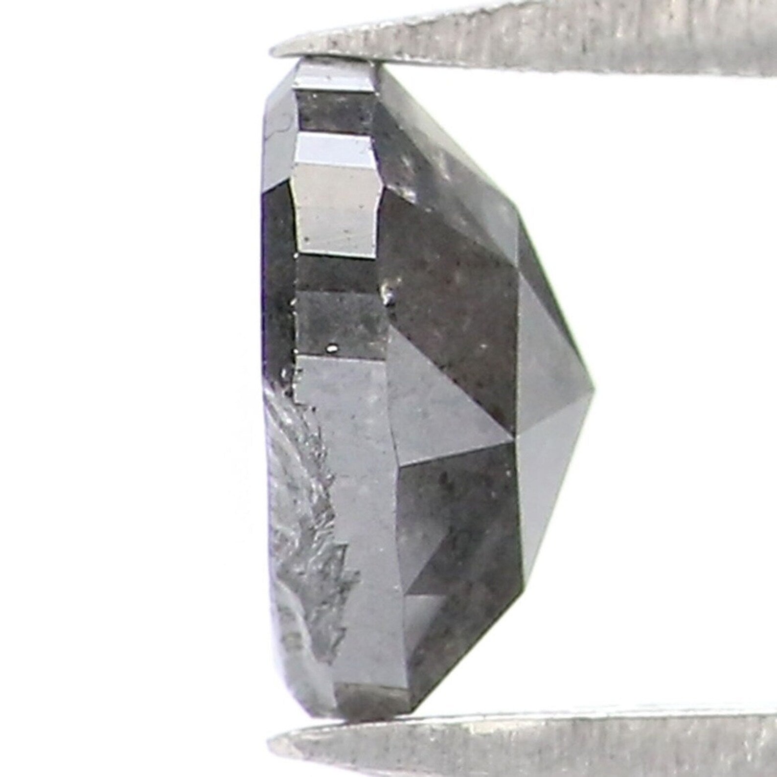 0.57 CT Natural Loose Heart Shape Diamond Salt And Pepper Heart Diamond Diamond 5.40 MM Black Grey Color Heart Shape Rose Cut Diamond NQ9458