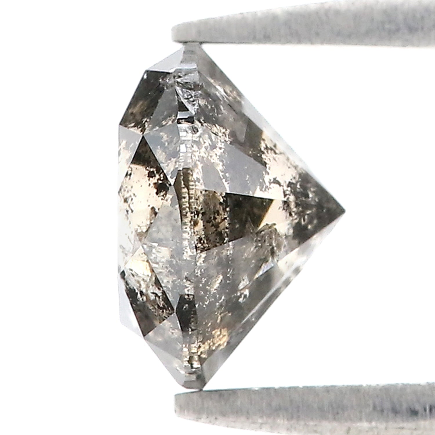 2.05 CT Natural Loose Round Shape Diamond Black Grey Color Round Cut Diamond 7.85 MM Salt And Pepper Round Brilliant Cut Diamond QL9209