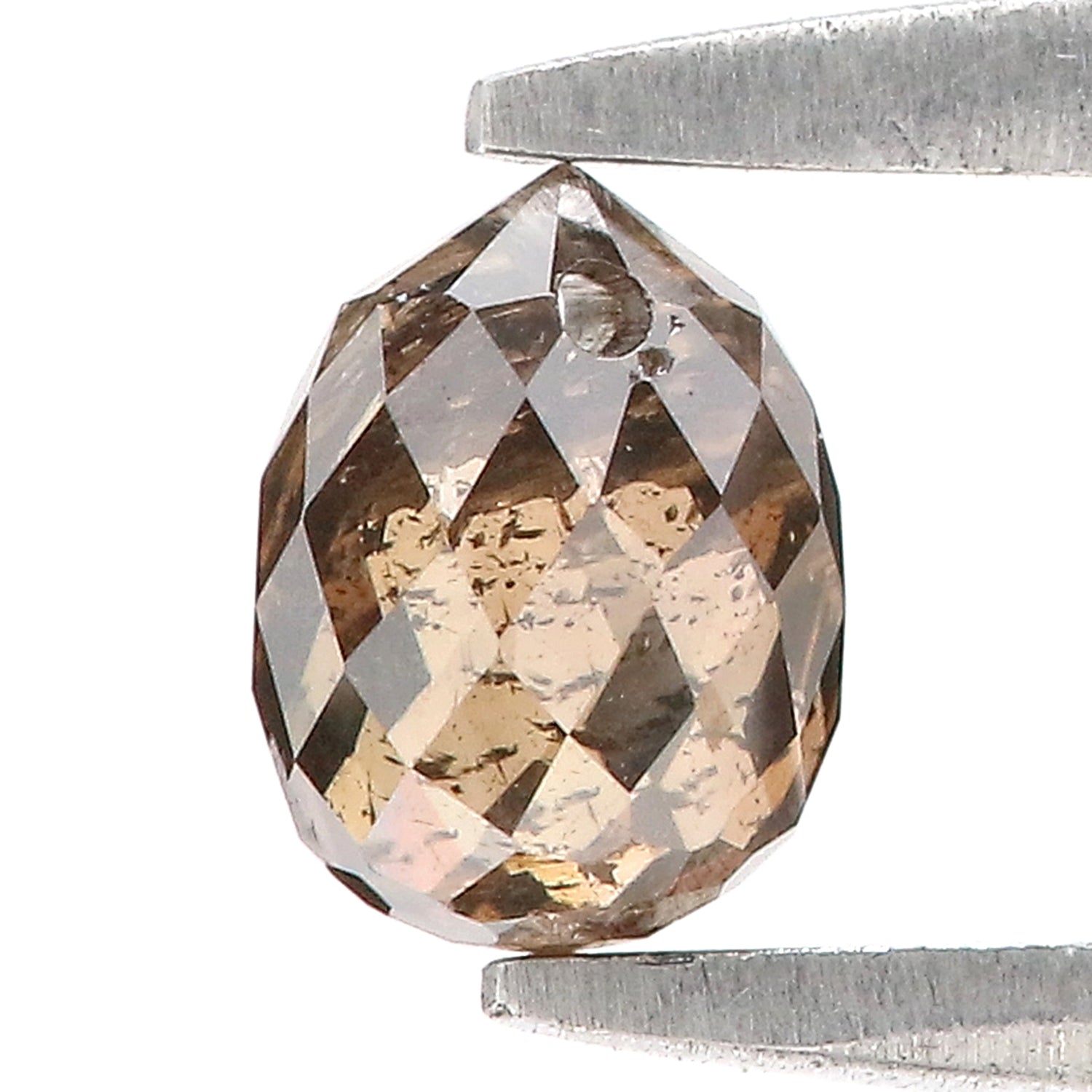 0.70 Ct Natural Loose Briolette Shape Diamond Brown Color Drop Diamond 5.25 MM Natural Loose Brown Color Briolette Rose Cut Diamond LQ9823