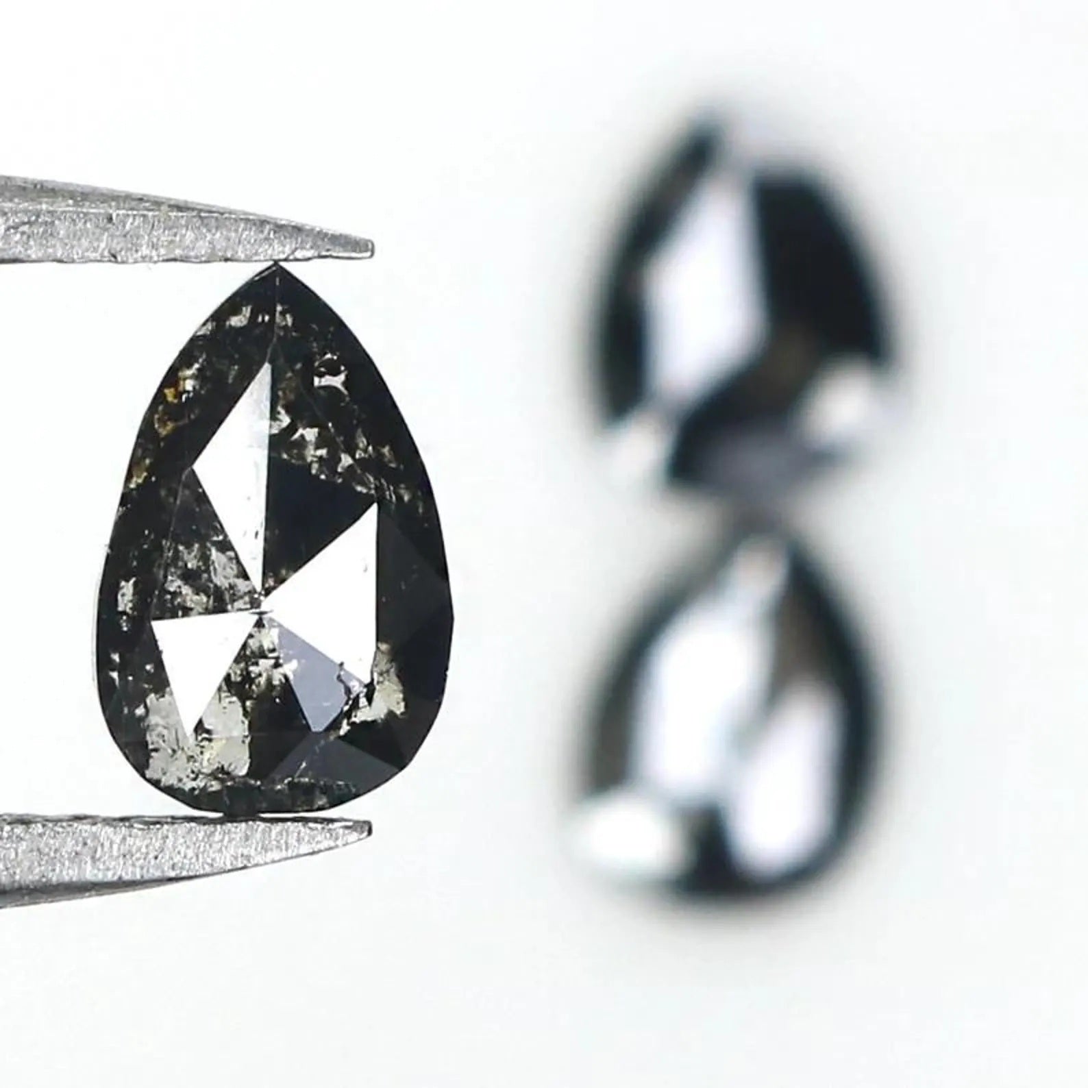 1.16 CT Natural Loose Pear Shape Diamond Black Color Pear Cut Diamond 6.15 MM Natural Loose Diamond Black Color Pear Rose Cut Diamond NQ1719