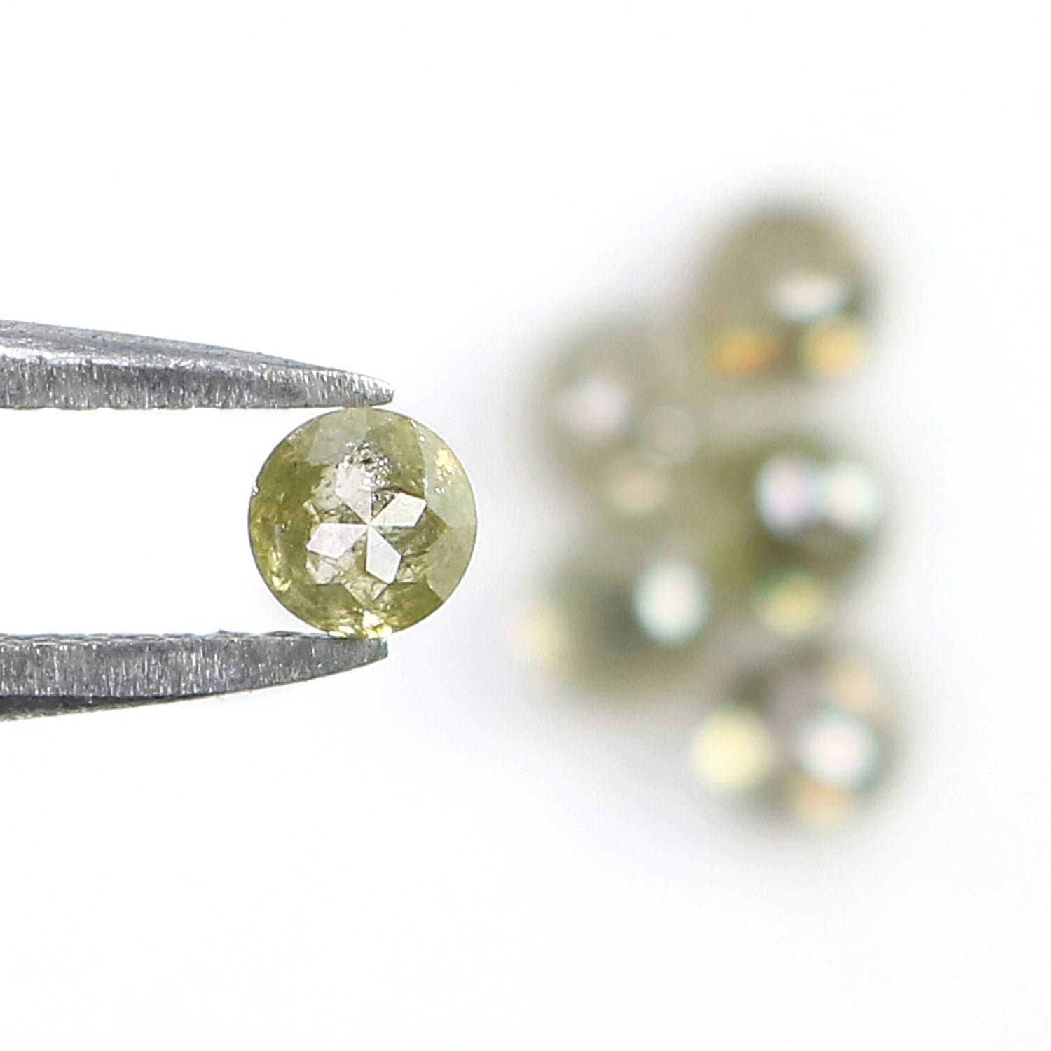 1.22 CT Natural Loose Round Rose Cut Diamond Grey Color Round Shape Diamond 3.30 MM Natural Loose Green Color Round Rose Cut Diamond LQ9692
