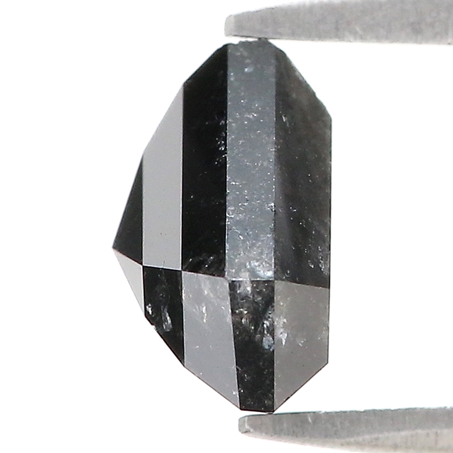3.03 Ct Natural Loose Shield Shape Diamond Salt And Pepper Shield Cut Diamond 8.20 MM Black Gray Color Shield Shape Rose Cut Diamond QL1117