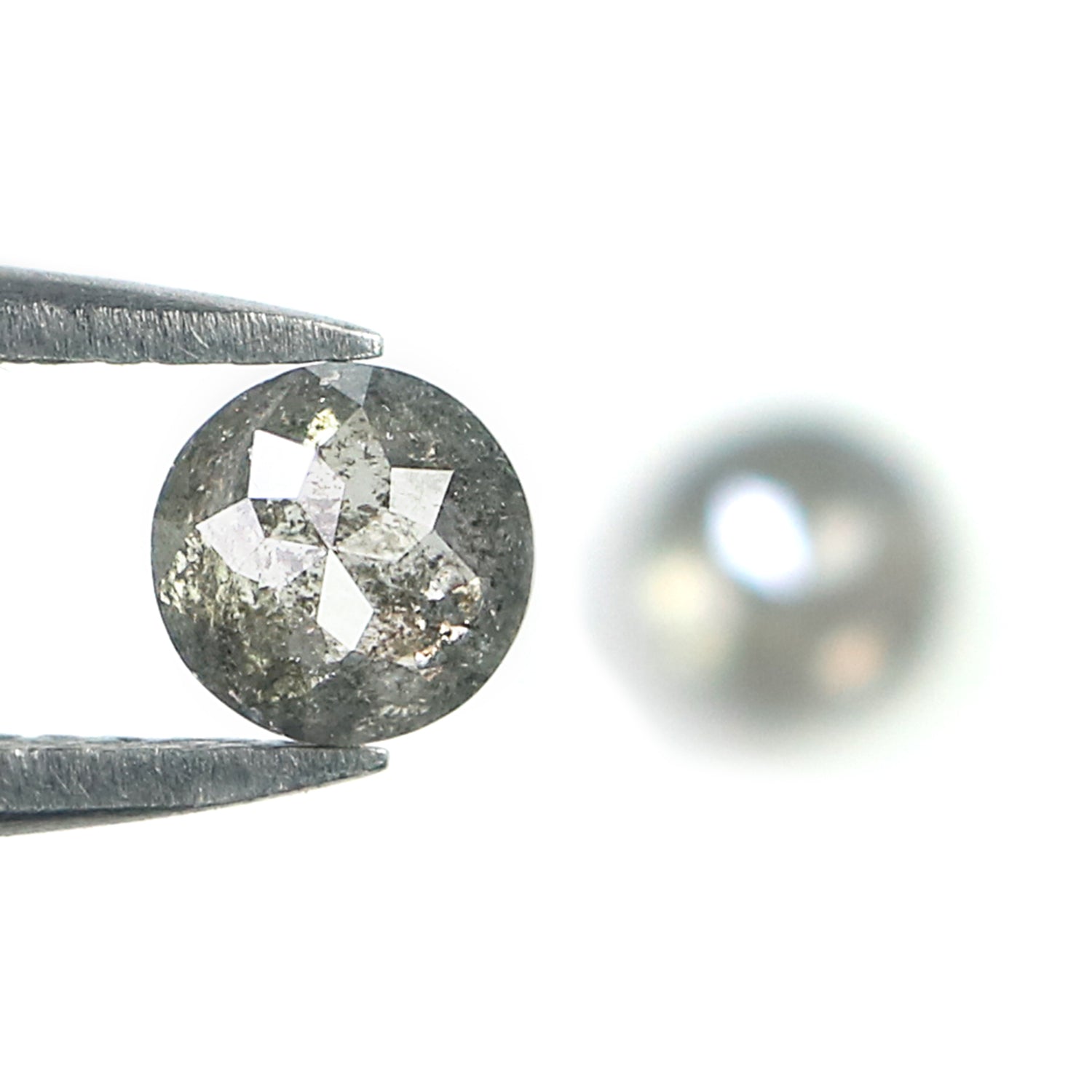 0.85 CT Natural Loose Round Rose Cut Pair Diamond Salt And Pepper Rose Cut Diamond 4.45 MM Natural Black Grey Round Rose Cut Diamond QL6309