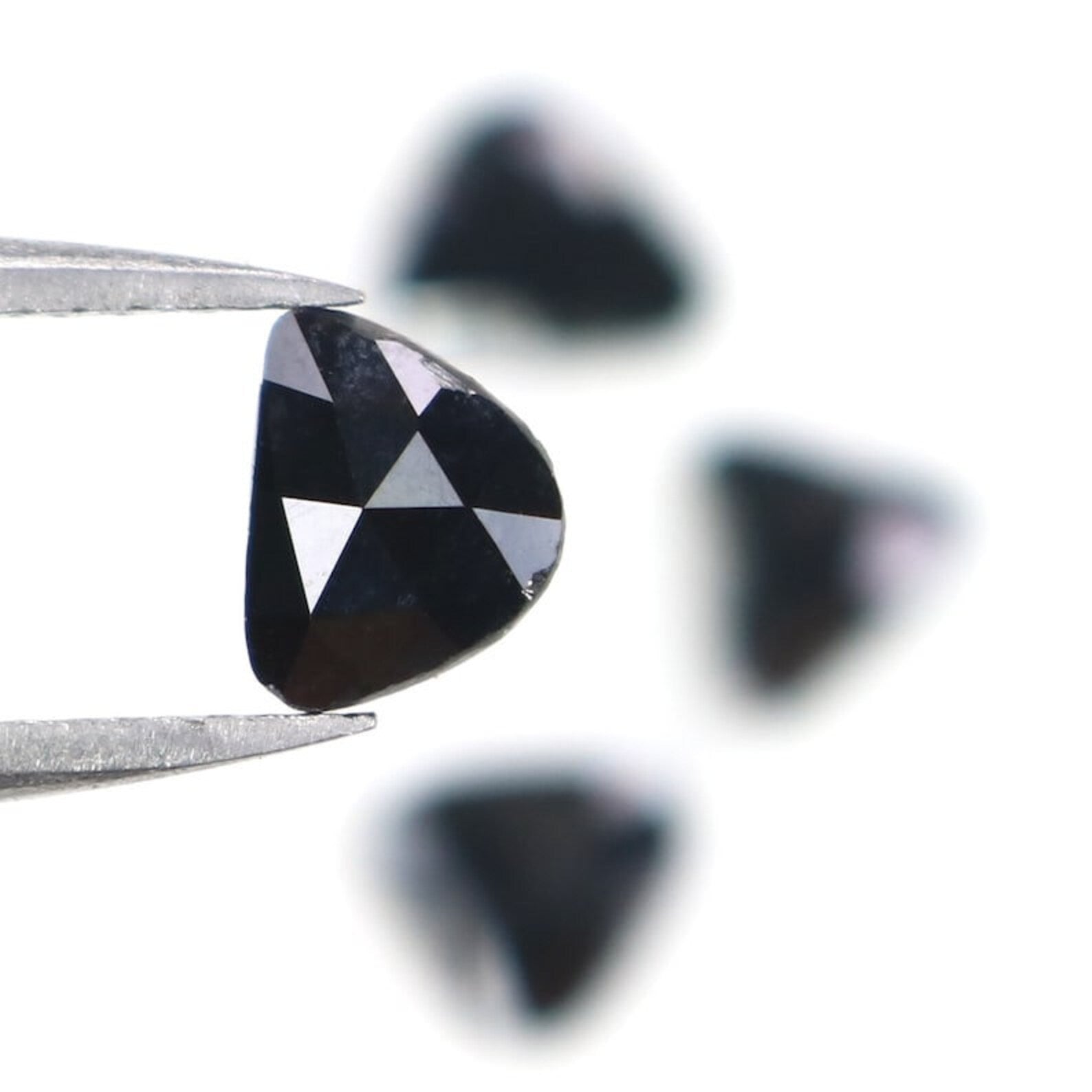 1.09 CT Natural Loose Slice Shape Diamond Black Color Irregular Cut Diamond 5.90 MM Natural Loose Black Color Slice Rose Cut Diamond NQ2239