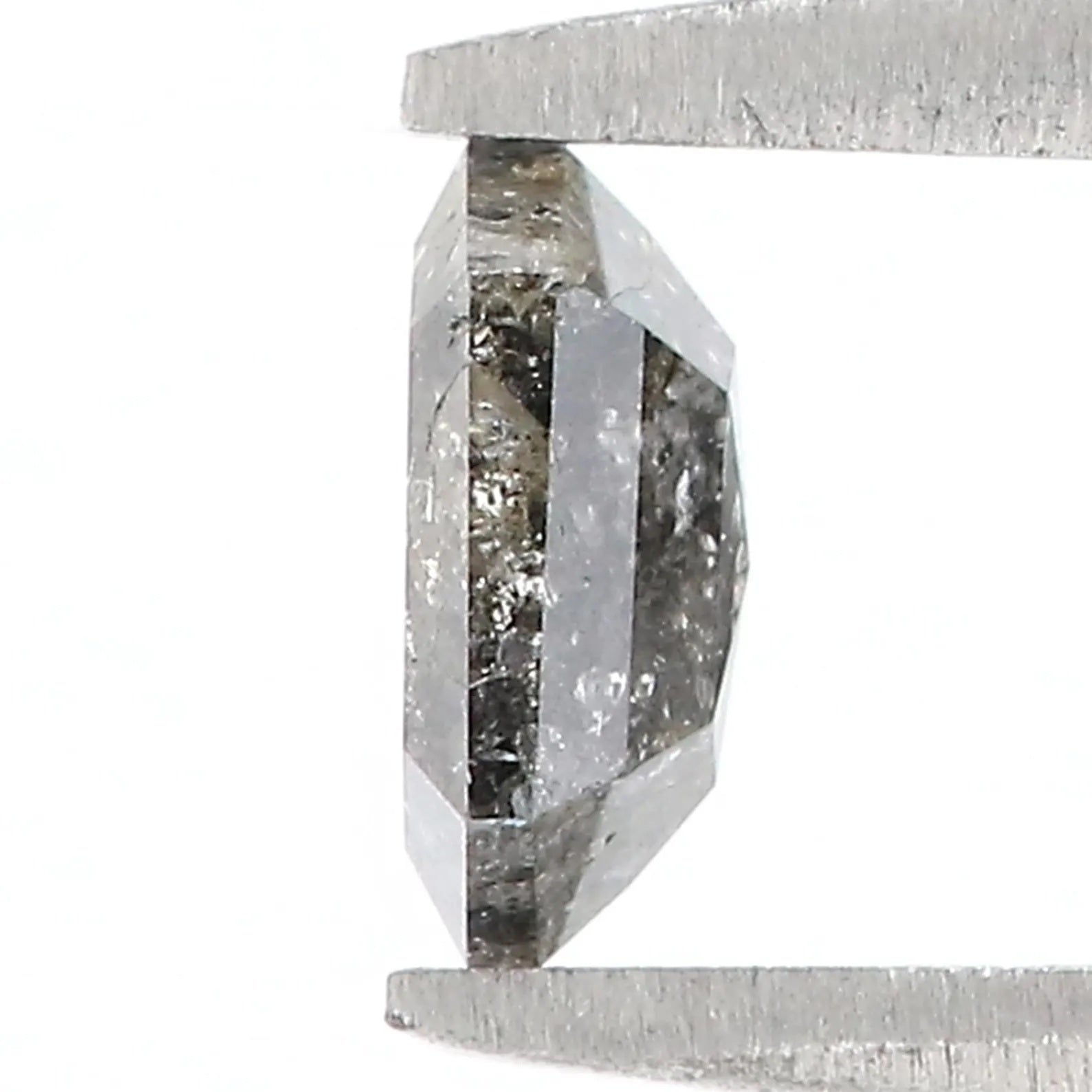 0.57 CT Natural Loose Hexagon Shape Diamond Salt And Pepper Hexagon Diamond 5.80 MM Natural Black Grey Color Hexagon Rose Cut Diamond QN1254