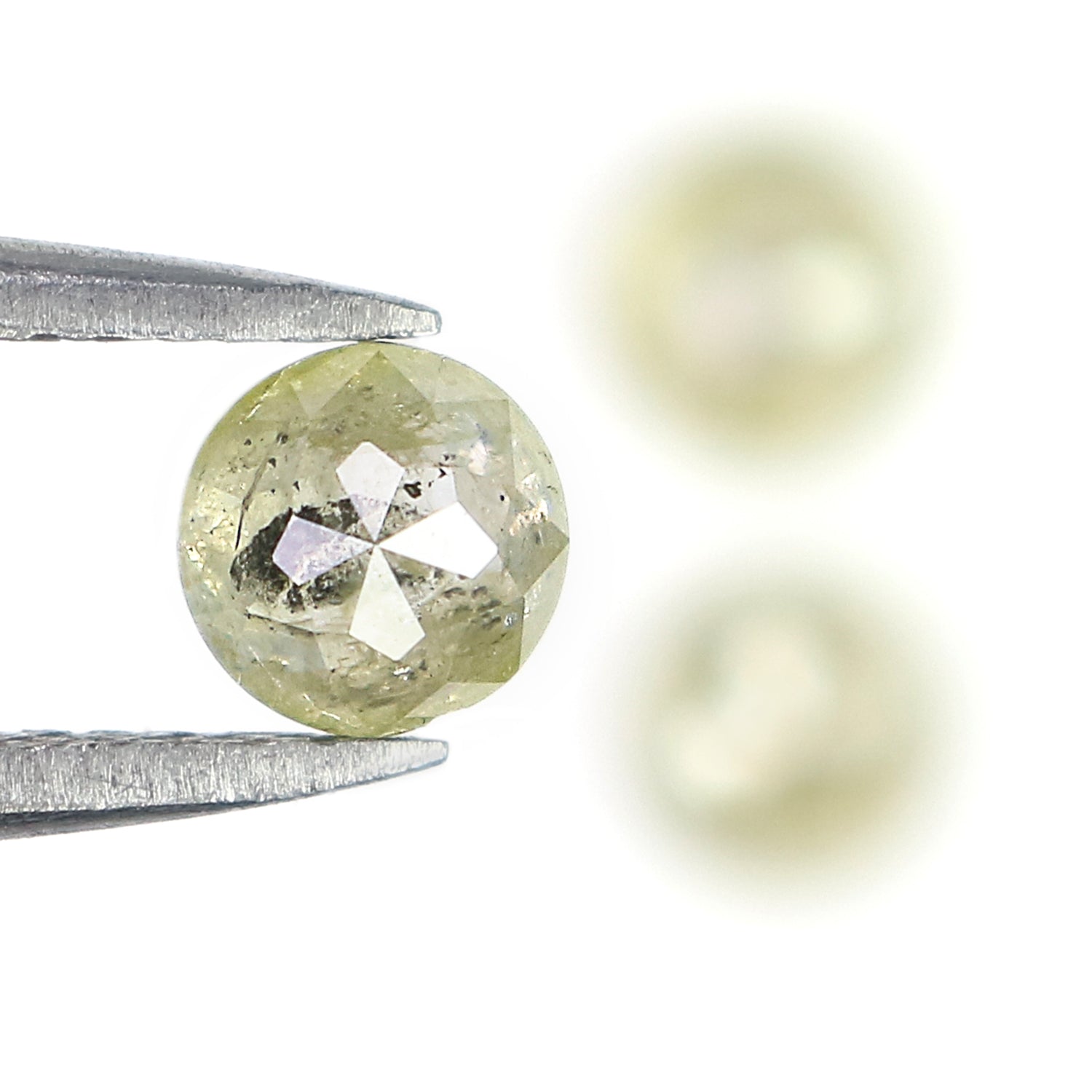 1.76 CT Natural Loose Round Rose Cut Diamond Grey Color Round Shape Diamond 4.60 MM Natural Loose Yellow Color Round Rose Cut Diamond LQ9208