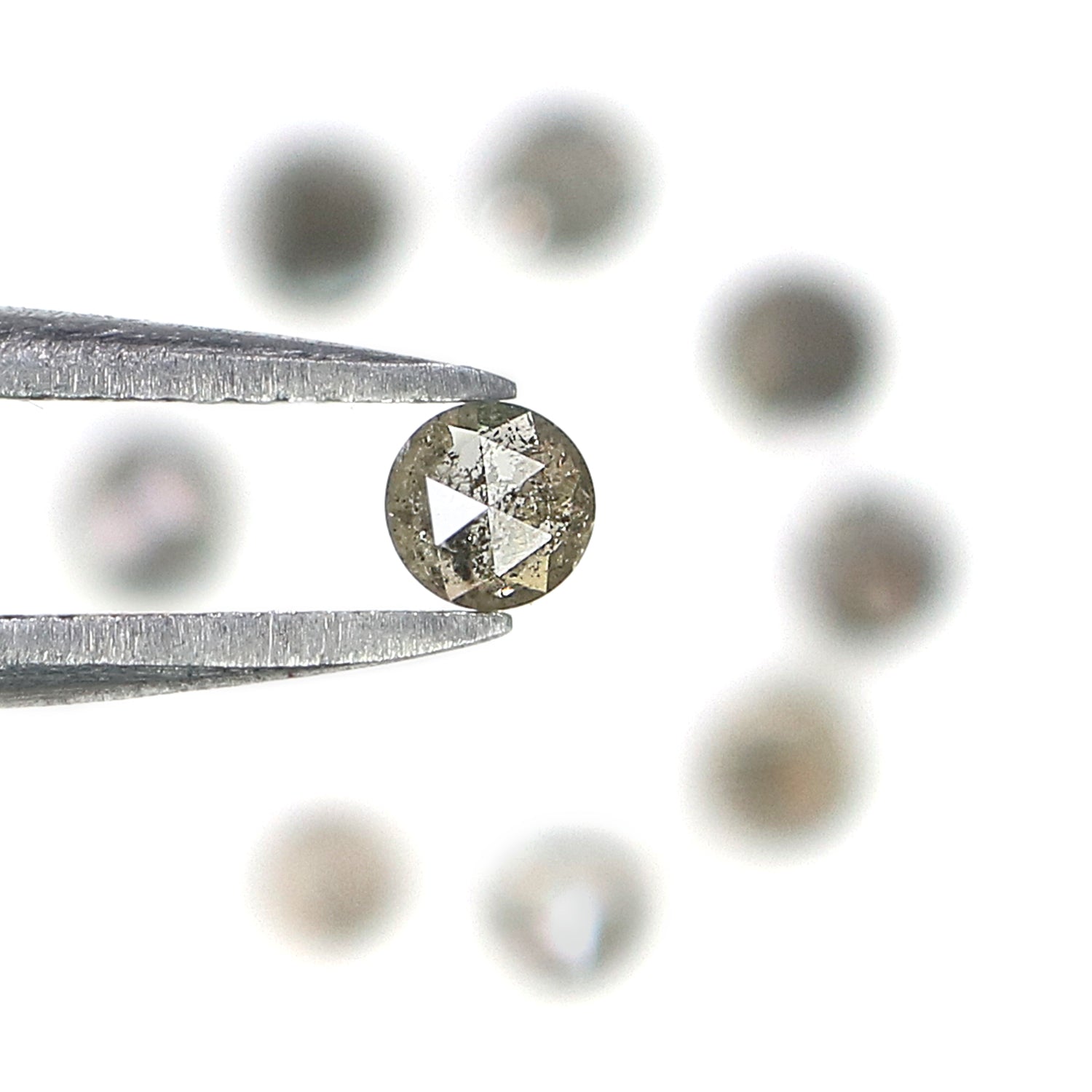 1.34 Ct Natural Loose Round Rose Cut Diamond Salt And Pepper Round Shape Diamond 2.80 MM Natural Black Grey Round Rose Cut Diamond KQ2551