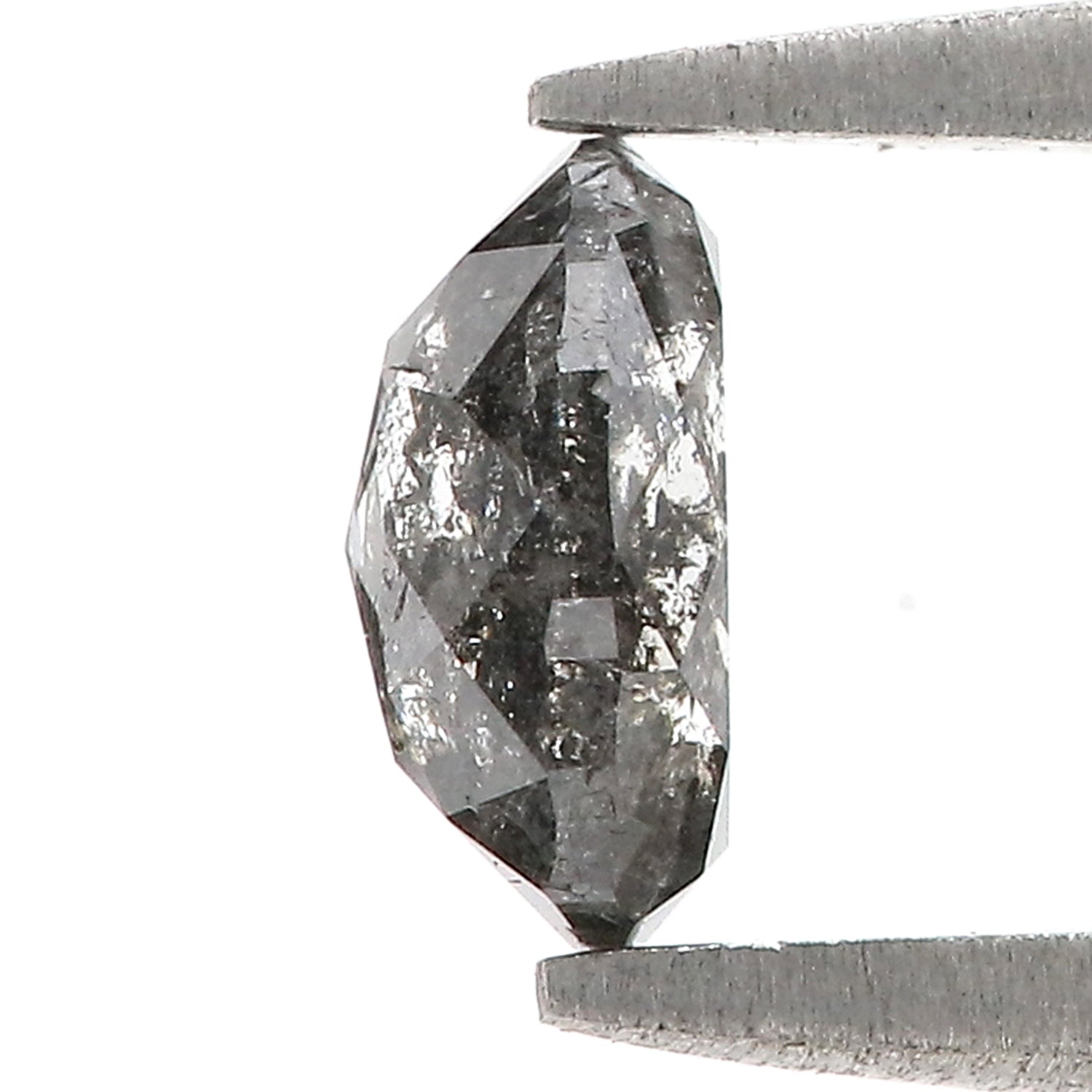 0.91 Ct Natural Loose Oval Shape Diamond Black Grey Color Diamond 6.60 MM Natural Loose Diamond Salt and Pepper Oval Shape Diamond QL665