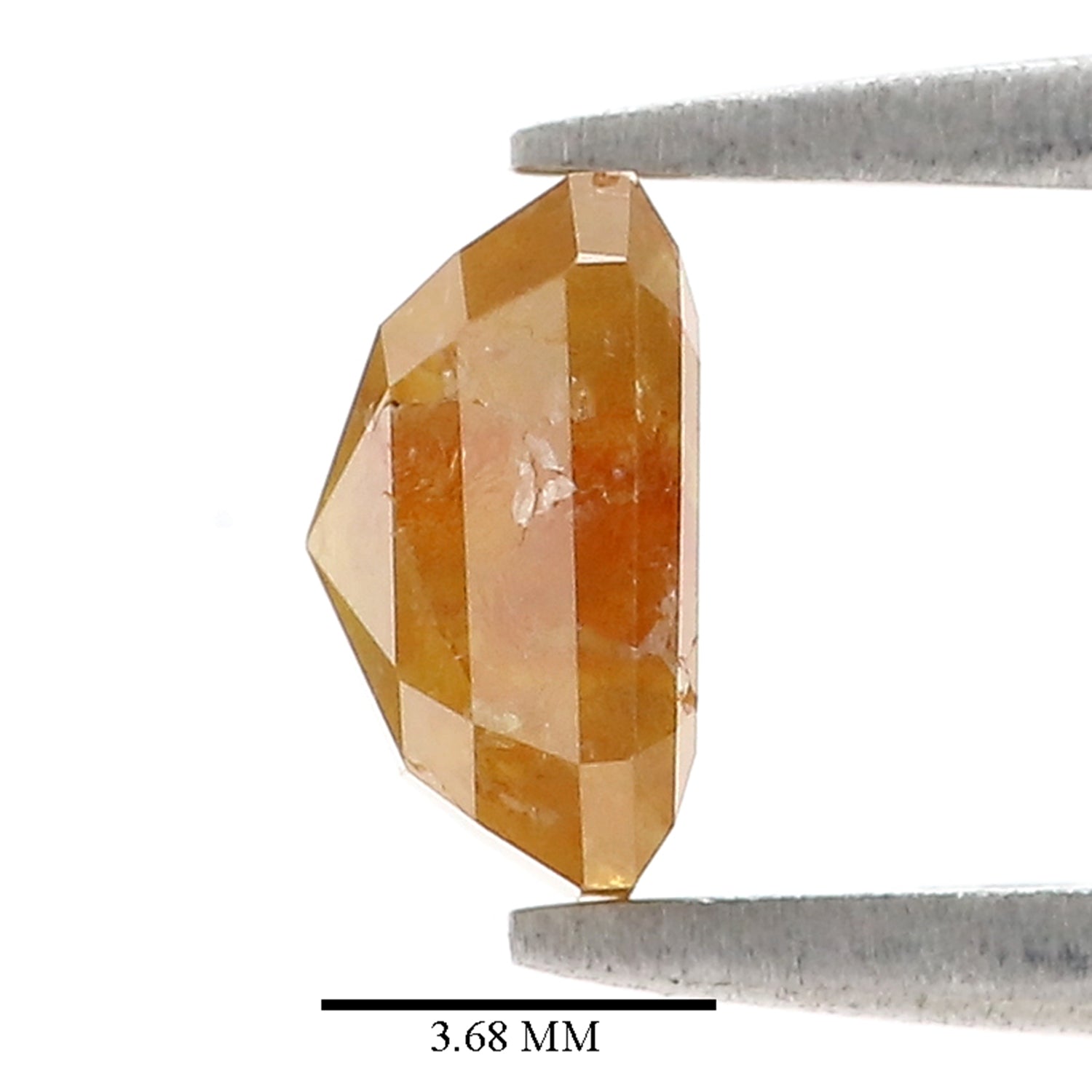 Natural Asscher Yellow Diamond 1.58 CT Loose Rose Cut Brown Stone 6.80 MM Rustic Diamond Asscher Diamond For Custom Engagement Ring L3633