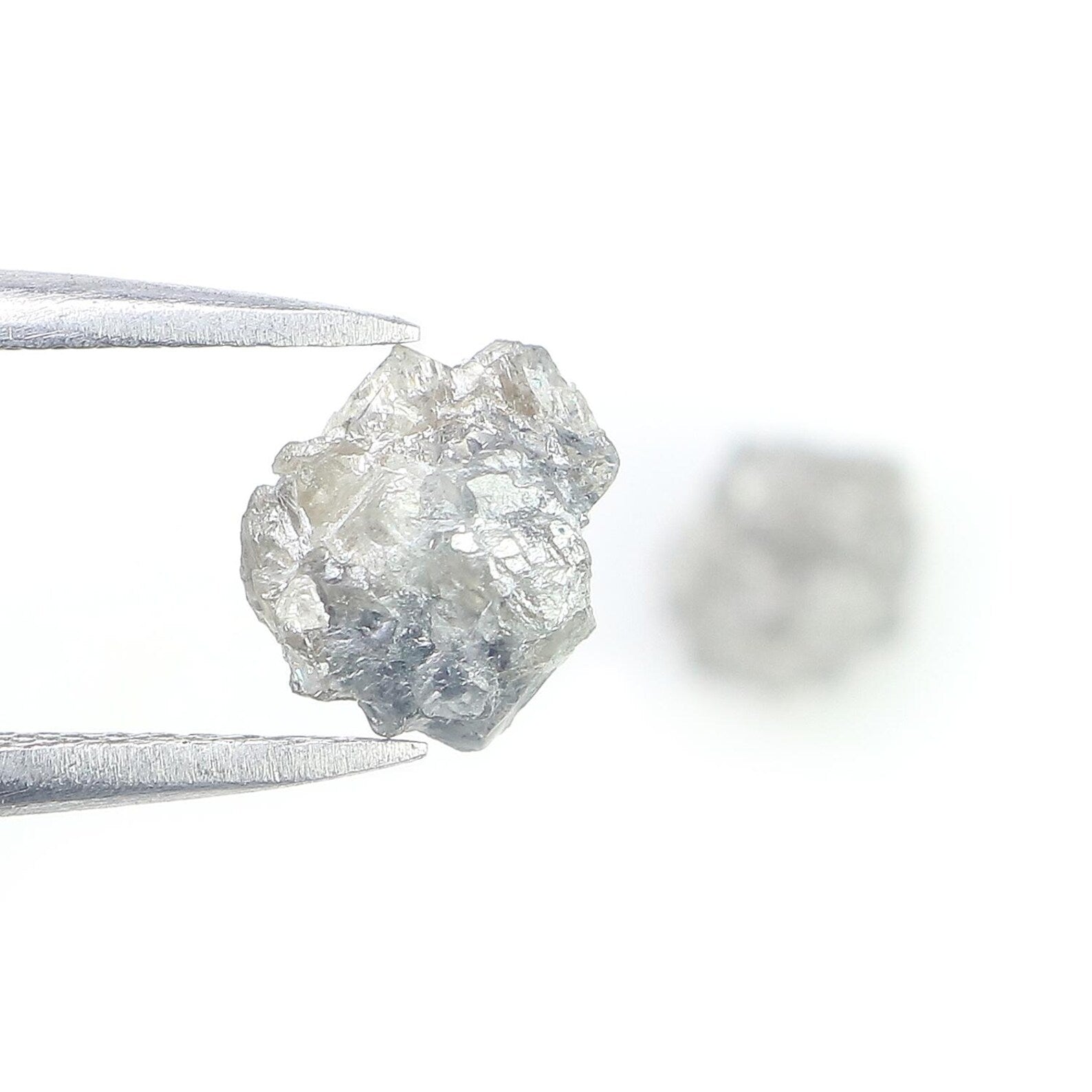 2.57 CT Natural Loose Rough Shape Diamond Black Color Rough Uncut Diamond 7.20 MM Natural Grey Diamond Rough Irregular Cut Diamond NQ2577
