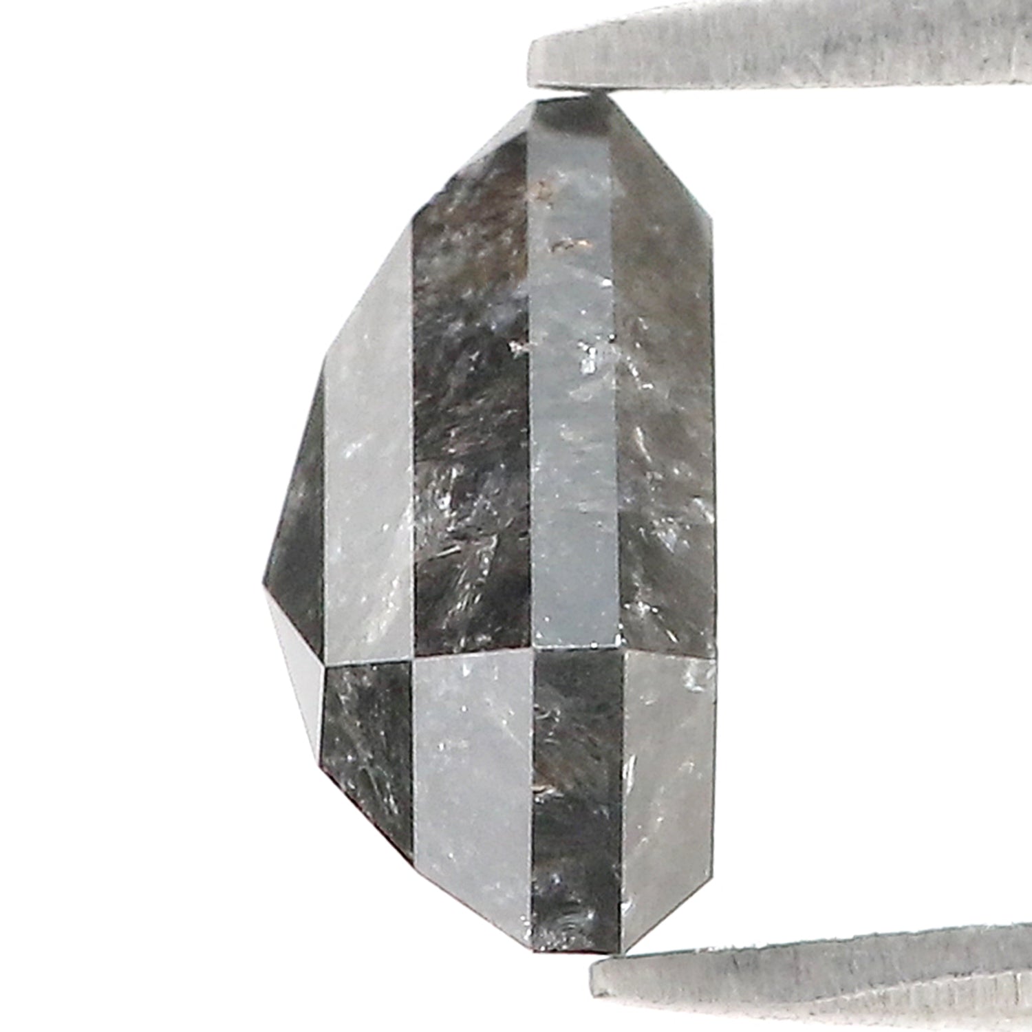 3.47 CT Natural Loose Shield Diamond Black Grey Color Diamond 8.75 MM Natural Loose Diamond Salt And Pepper Shield Rose Cut Diamond QL962