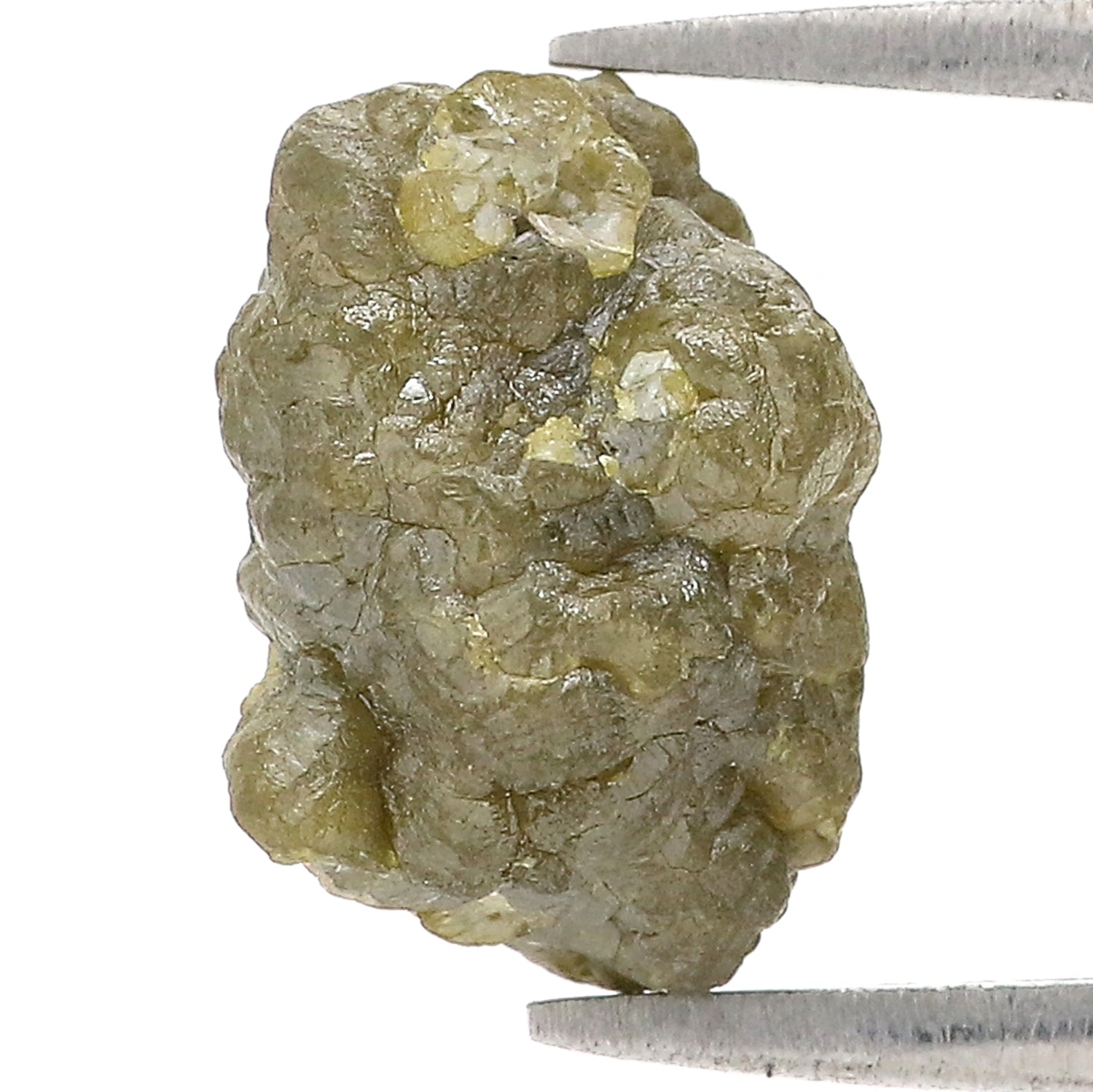 7.97 CT Natural Loose Rough Shape Diamond Green Color Rough Uncut Diamond 13.10 MM Natural Grey Color Rough Irregular Cut Diamond LQ3359