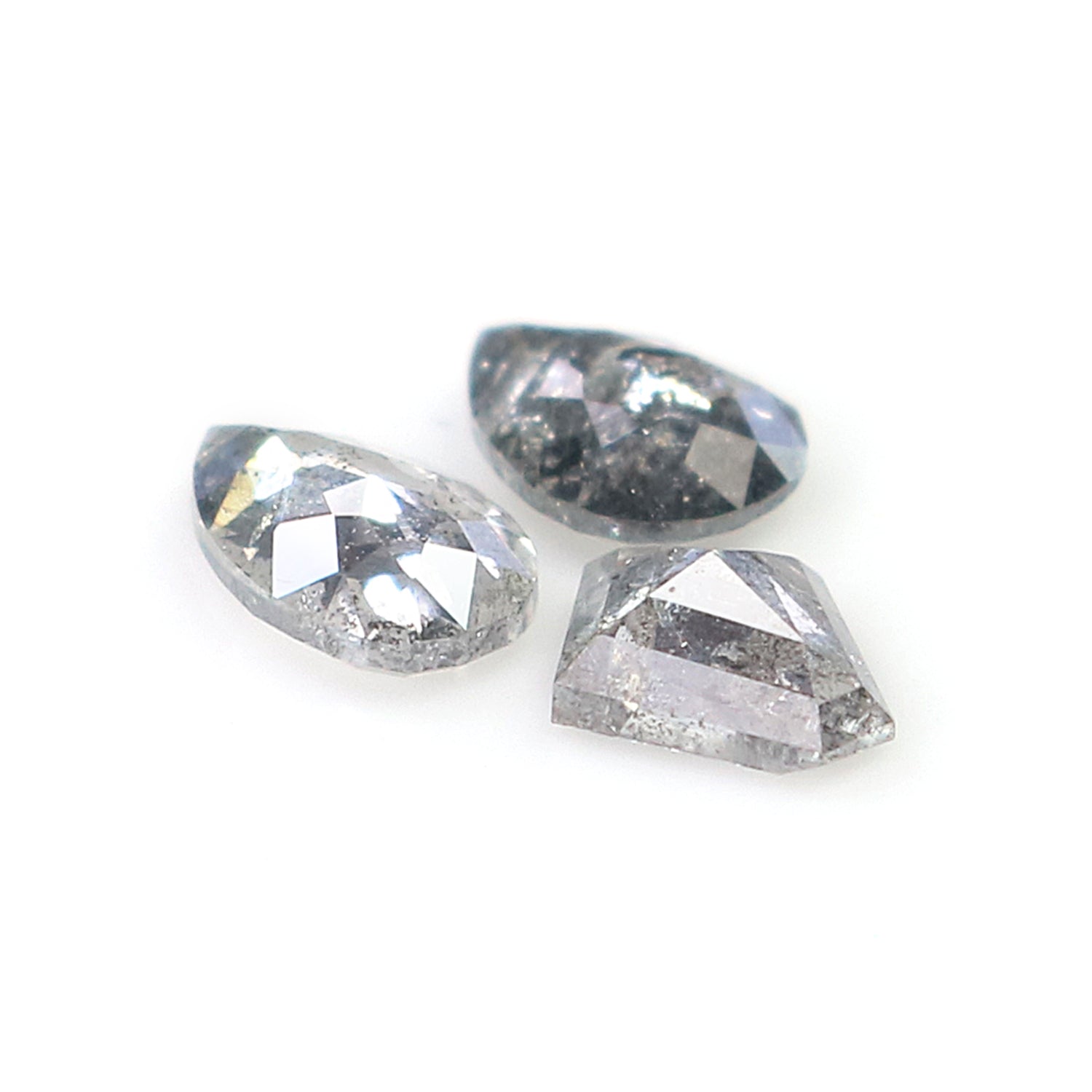 Natural Loose Mix Shape Salt And Pepper Diamond Black Grey Color 0.61 CT 4.65 MM Mix Shape Shape Rose Cut Diamond KDL1972