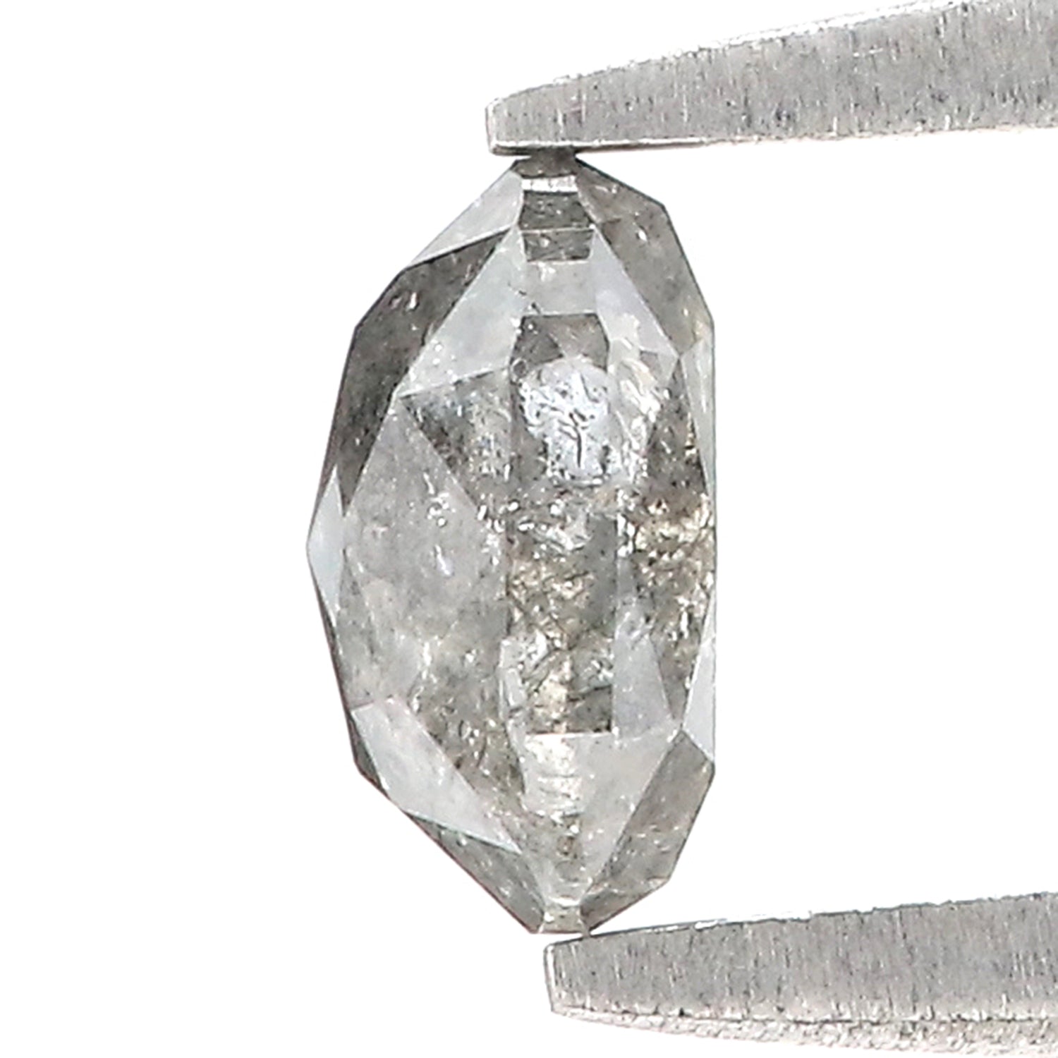 1.02 CT Natural Loose Cushion Shape Diamond Salt And Pepper Cushion Shape Diamond 5.65 MM Black Grey Color Cushion Rose Cut Diamond LQ1219